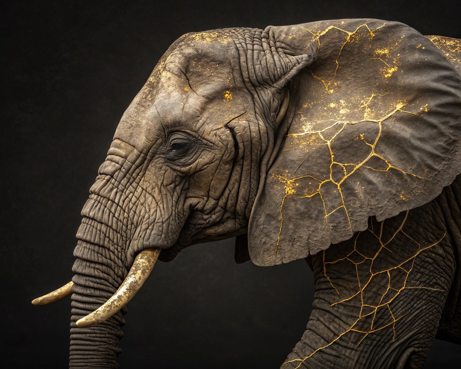 Kintsugi Elephant Wisdom