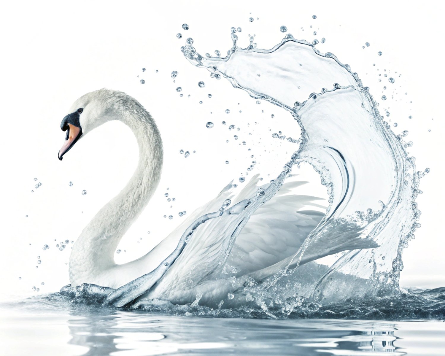 Ink Swan in Water