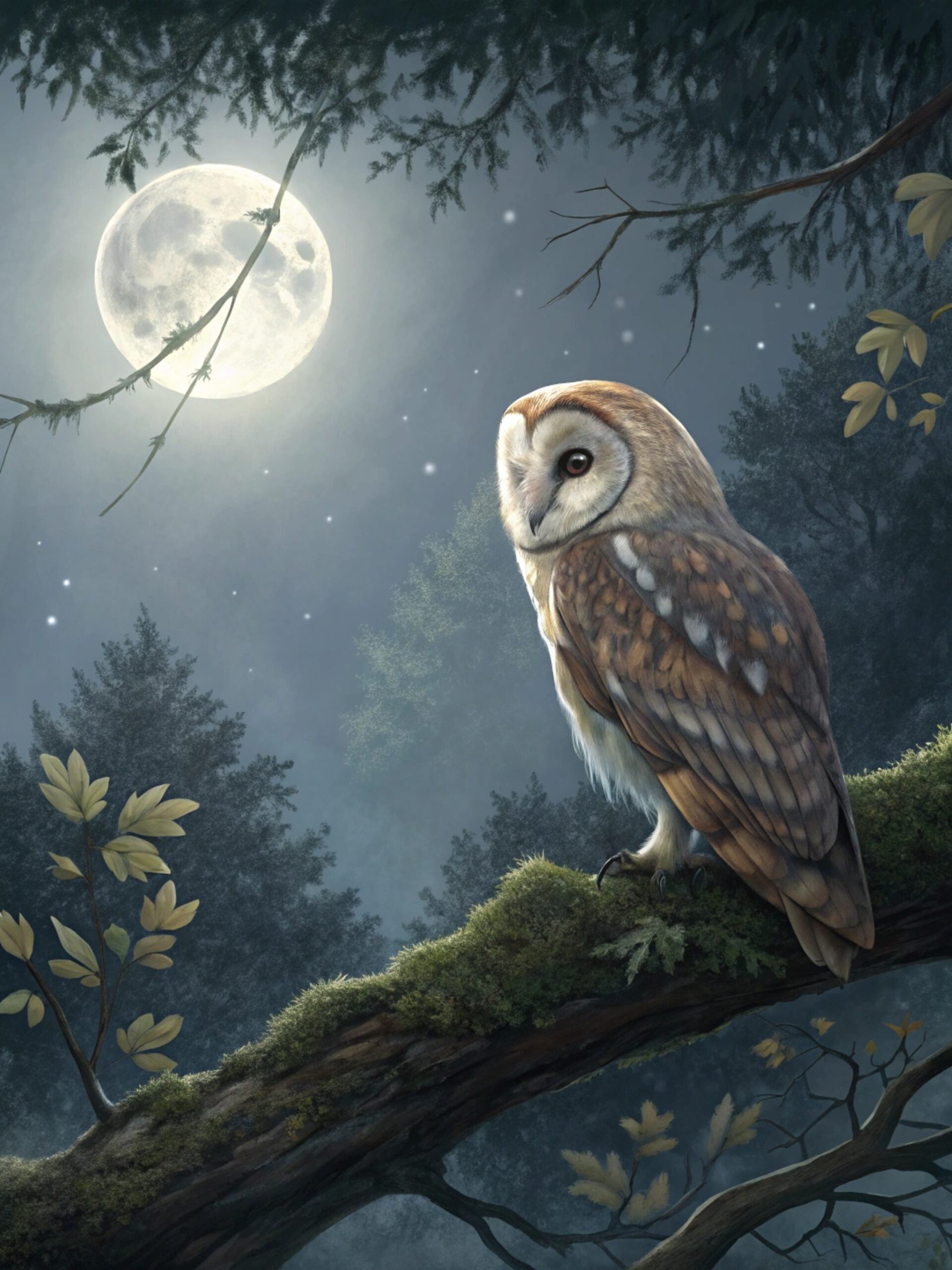 Moonlit Owl Serenity