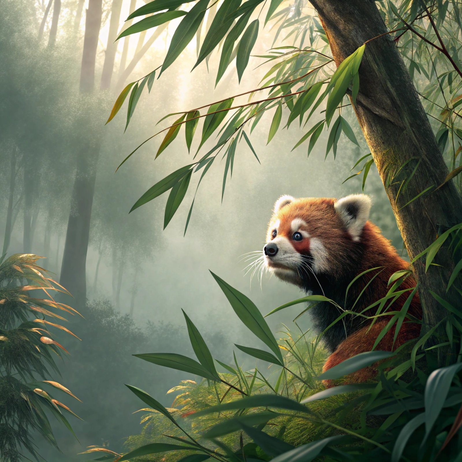 Misty Red Panda Glance