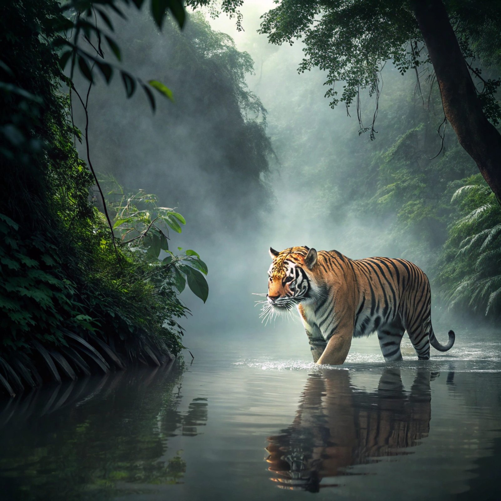 Tiger Jungle Reflection