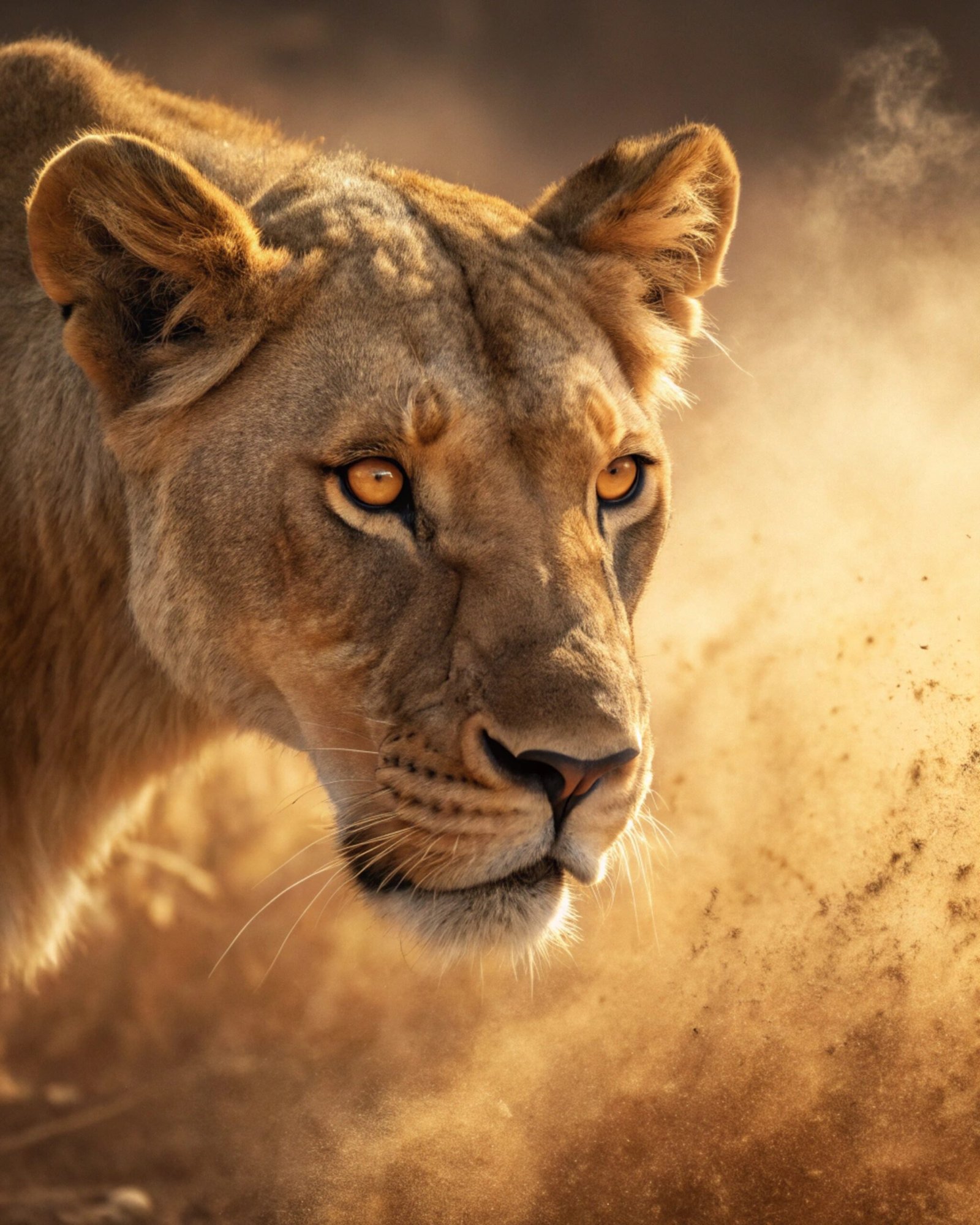 Lioness Savanna Gaze