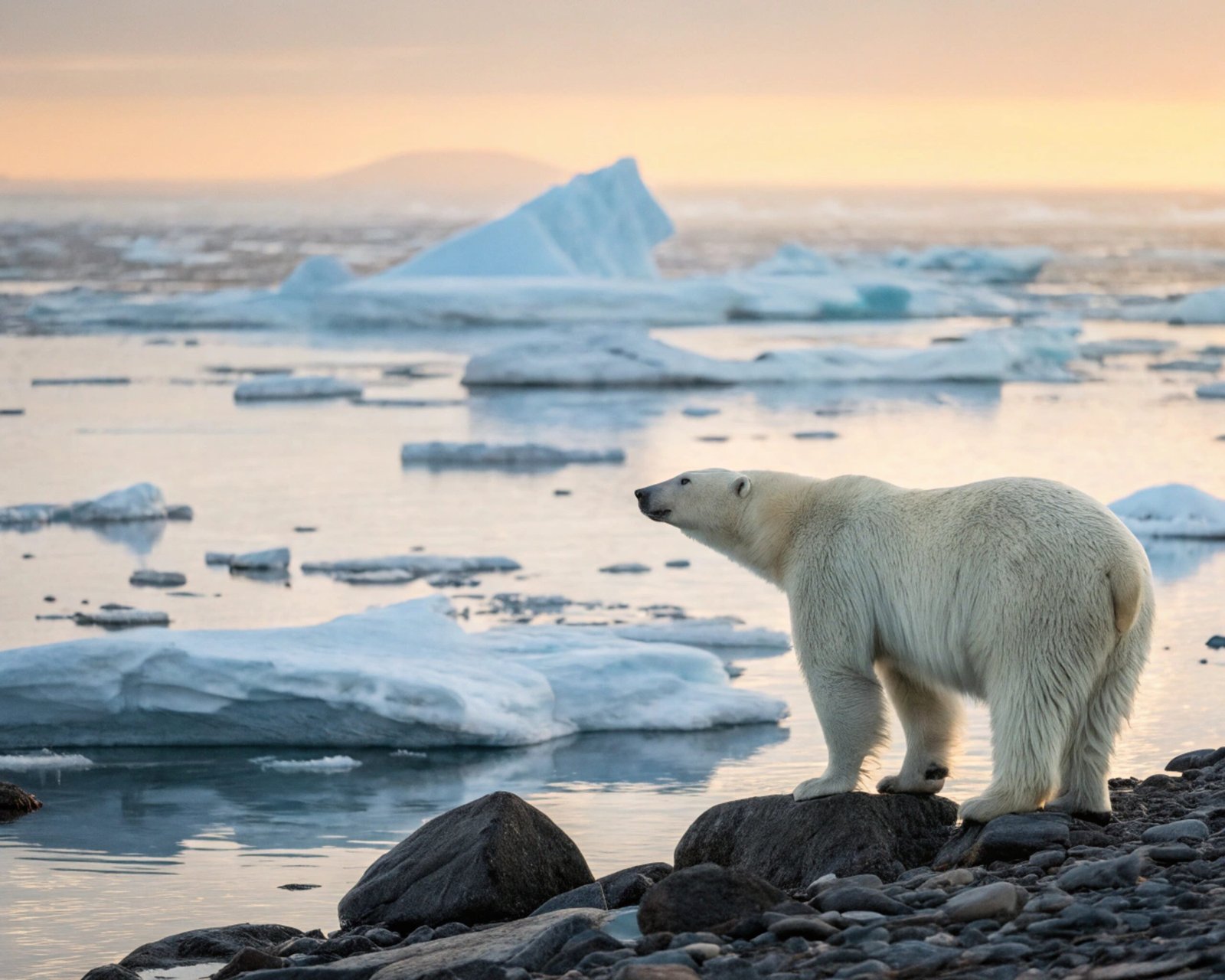 Polar Bear Winter Shore