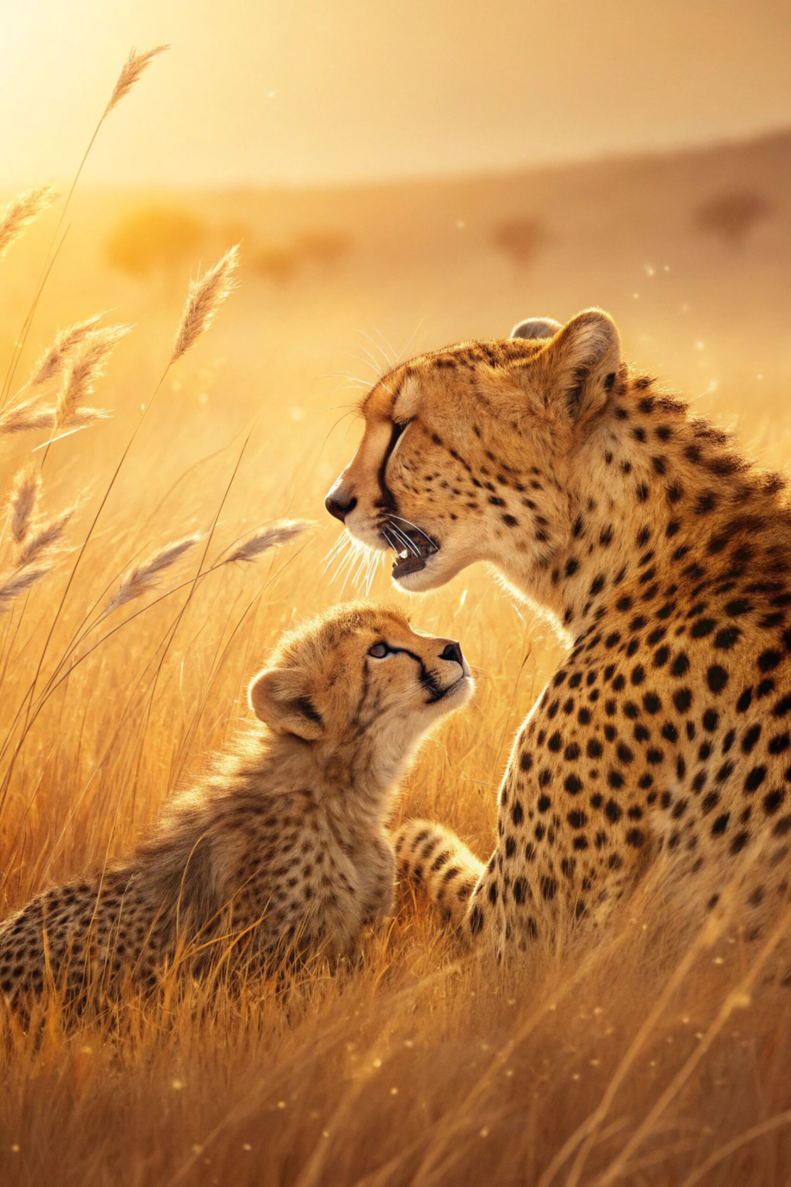 Cheetah Motherly Nuzzle