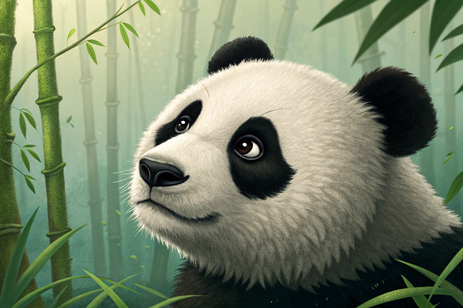 Panda Bamboo Portrait