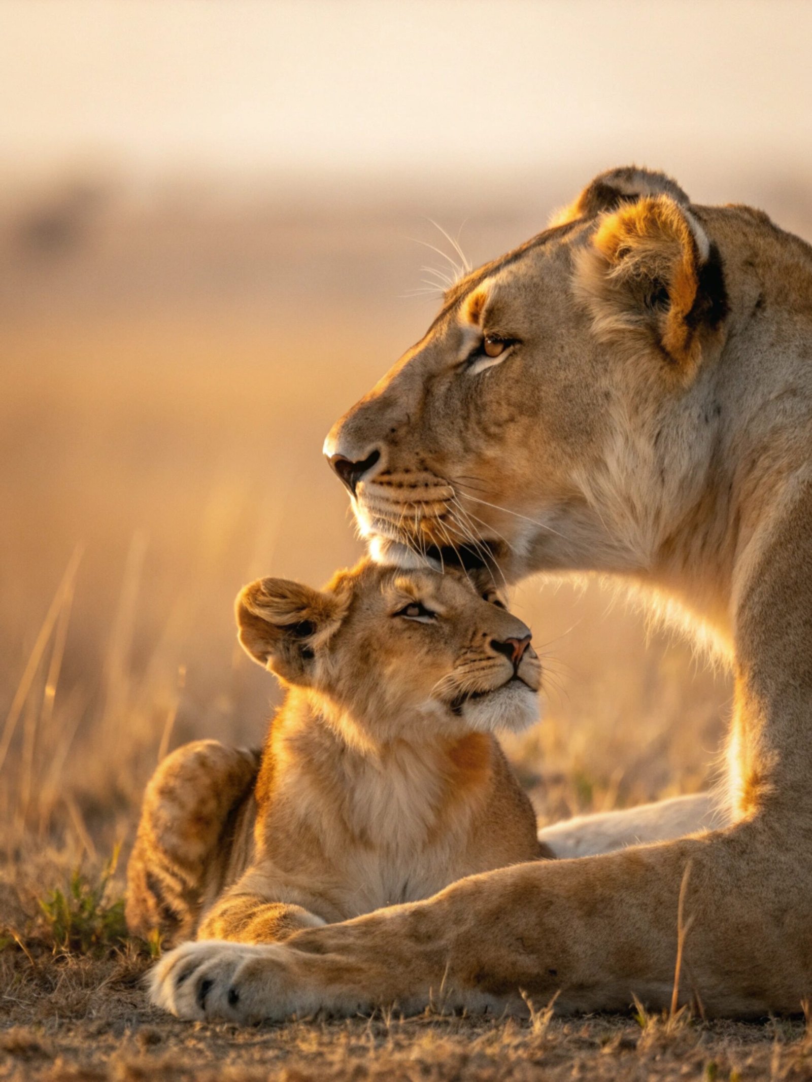 Lion Cub Motherly Rest