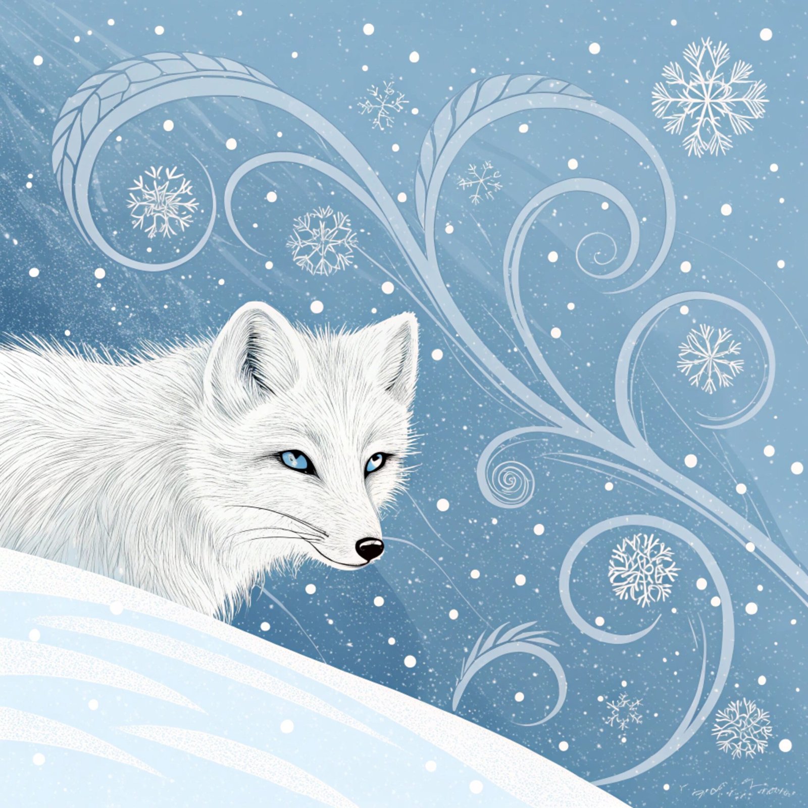 Arctic Fox in Snowstorm