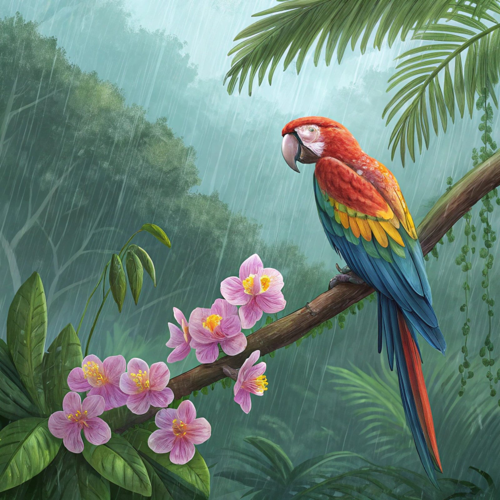 Tropical Parrot Bloom