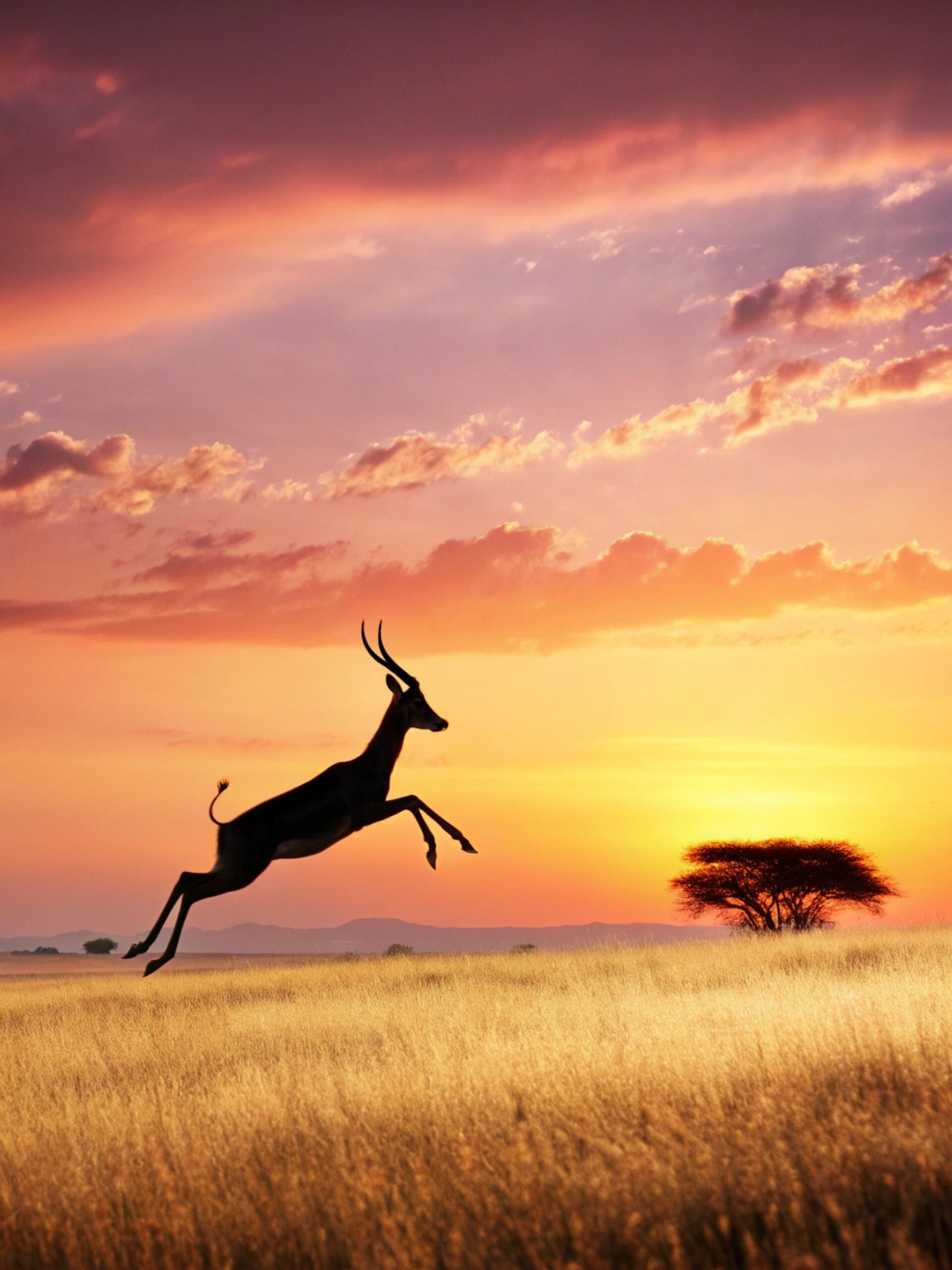 Gazelle Sunset Leap