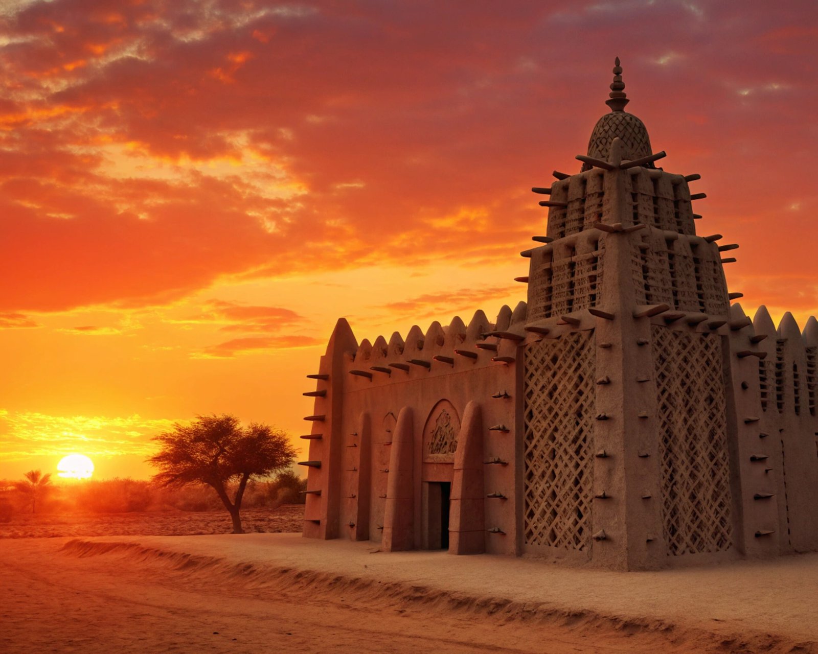 Malian Mud Mosque at Sunset