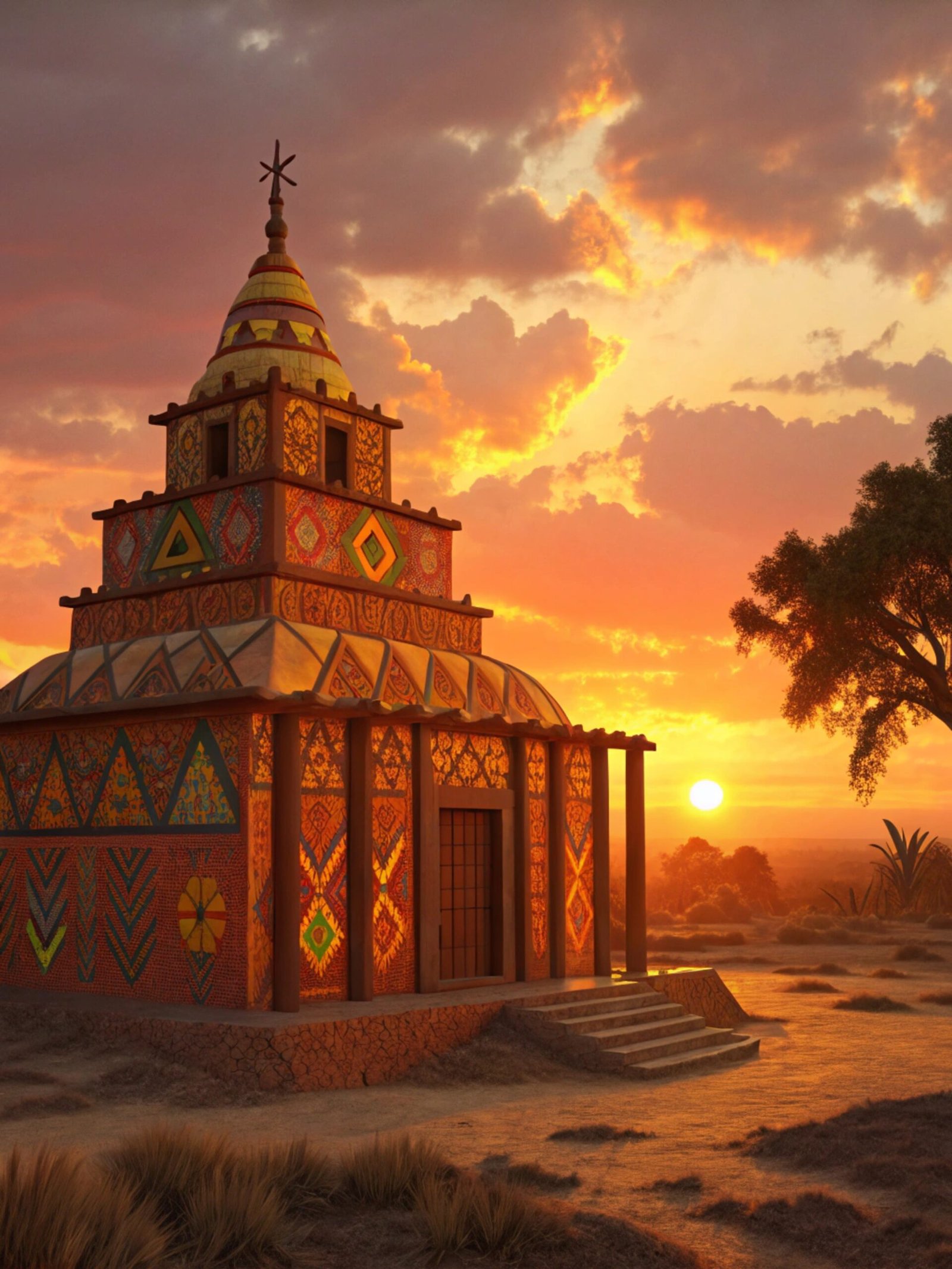 Maldivian Coral Mosque at Sunset