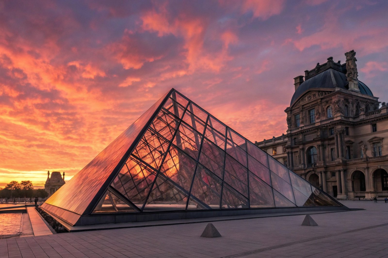 Deconstructivist Museum at Sunset - Urban Landscape
