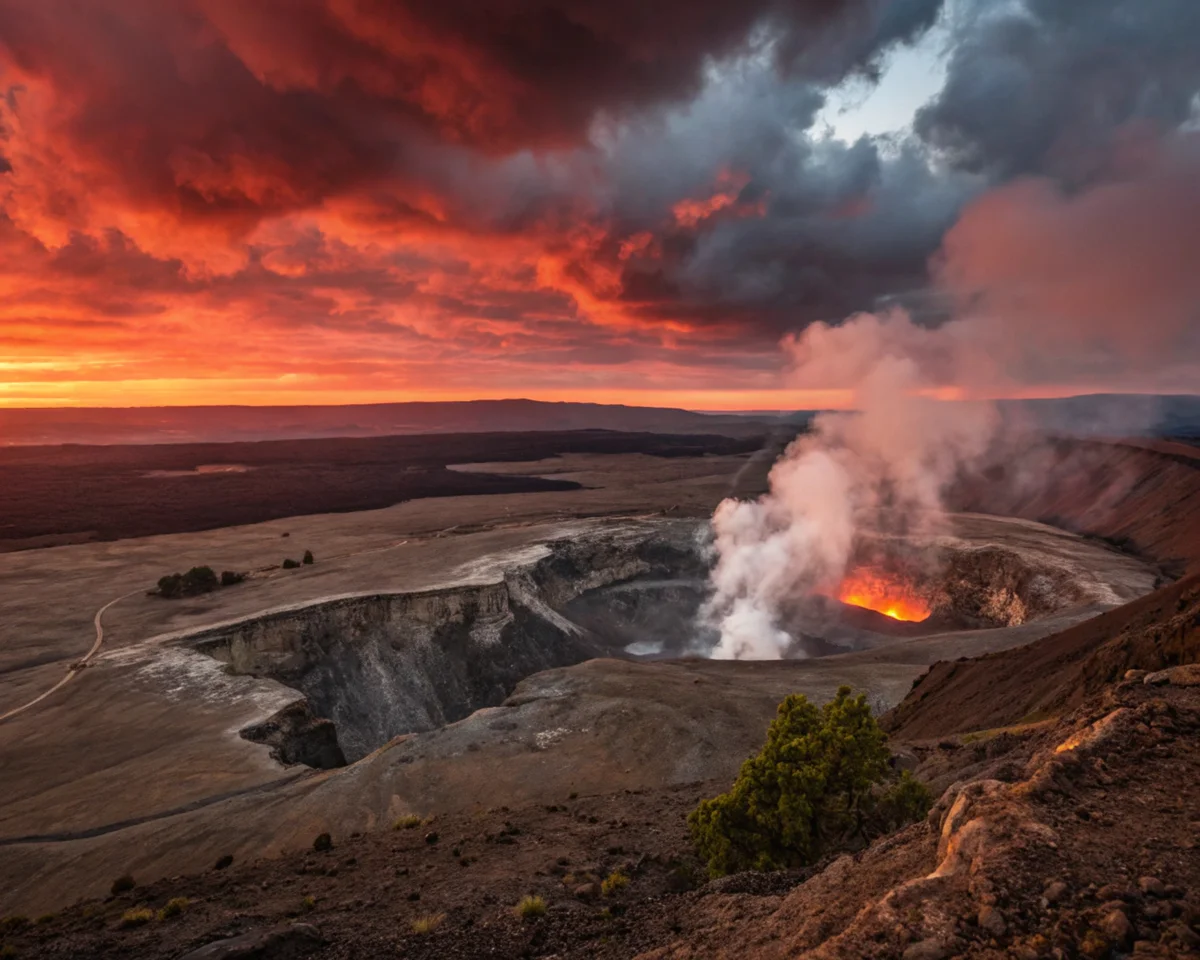 Volcanic Crater Dawn