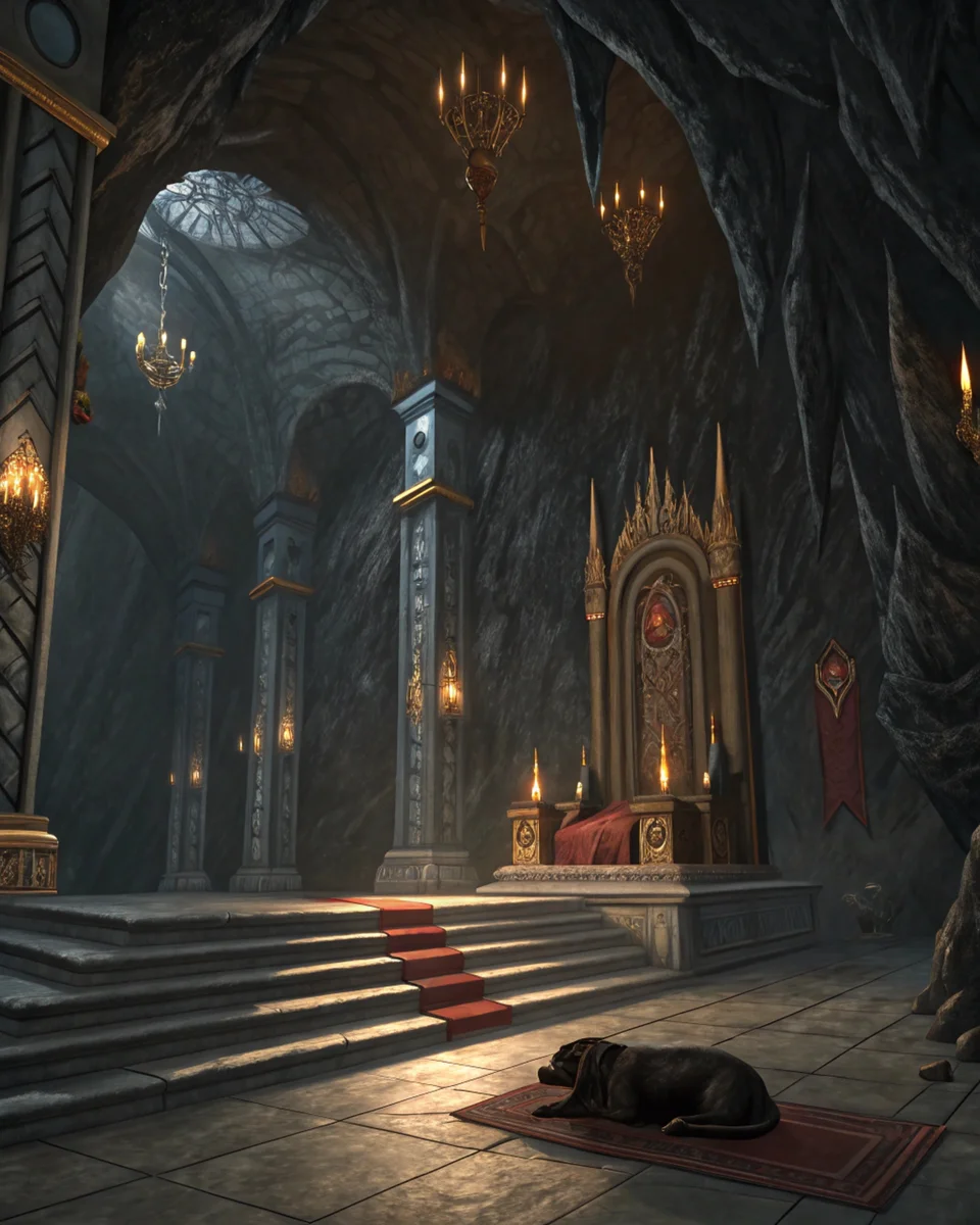 Hades Ruling Obsidian Throne Room