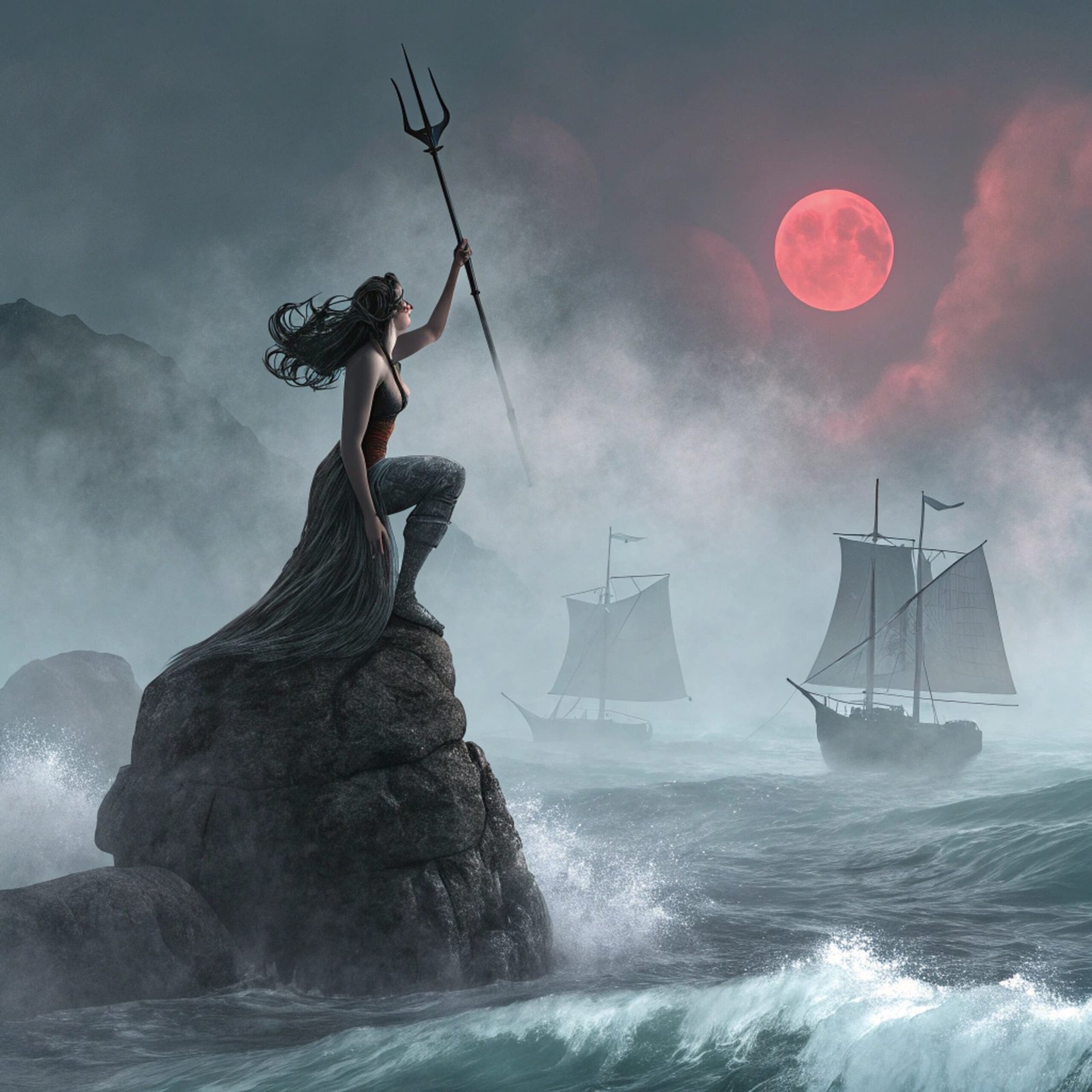 Greek Siren Luring Ships to Doom