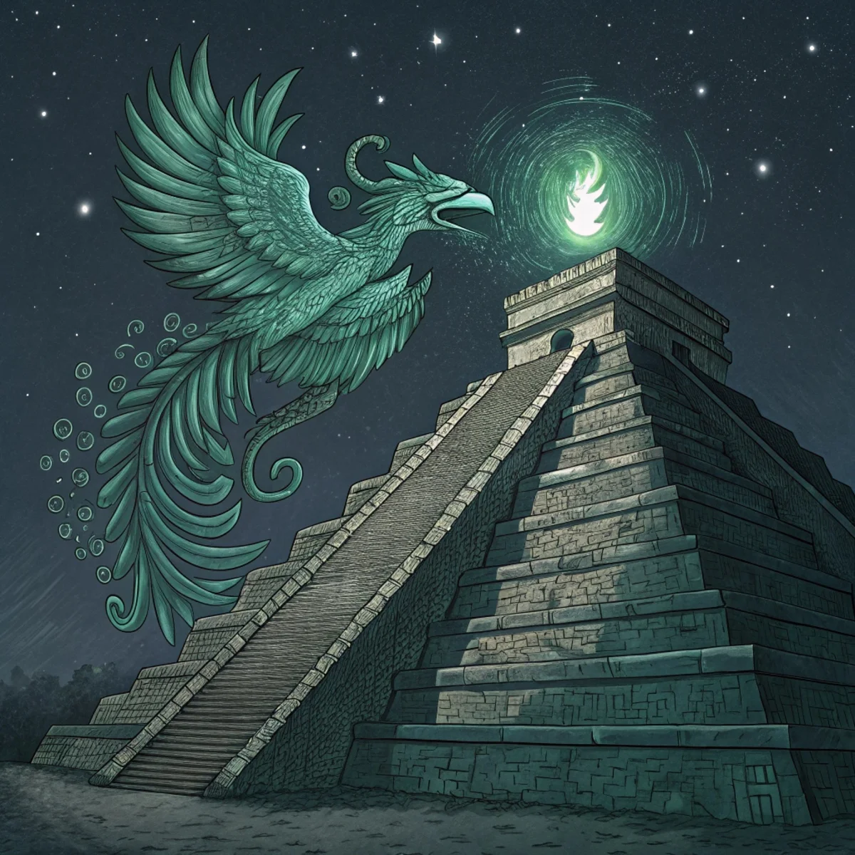 Kukulkan Descending Pyramid Steps