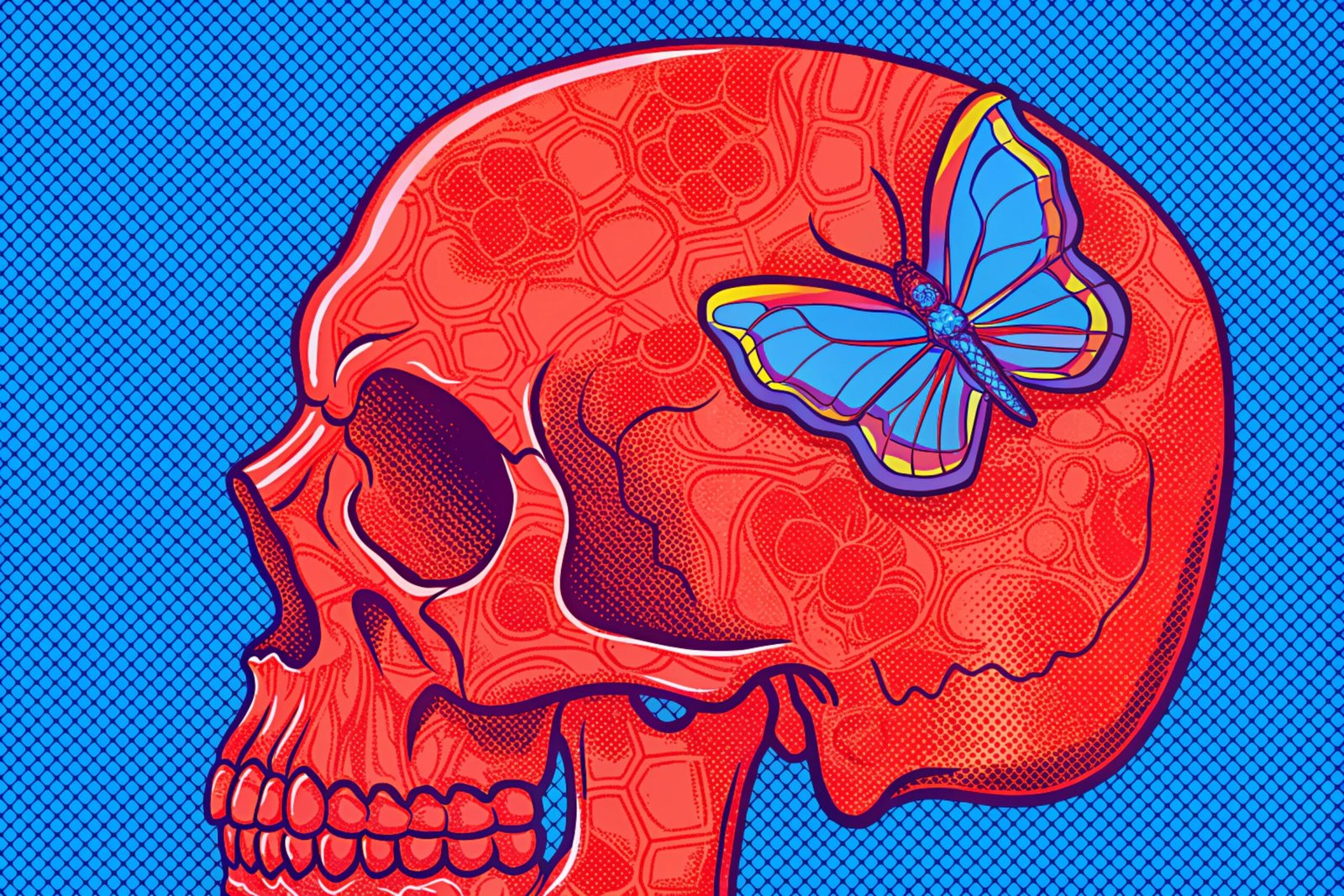 Floral Skull Butterfly