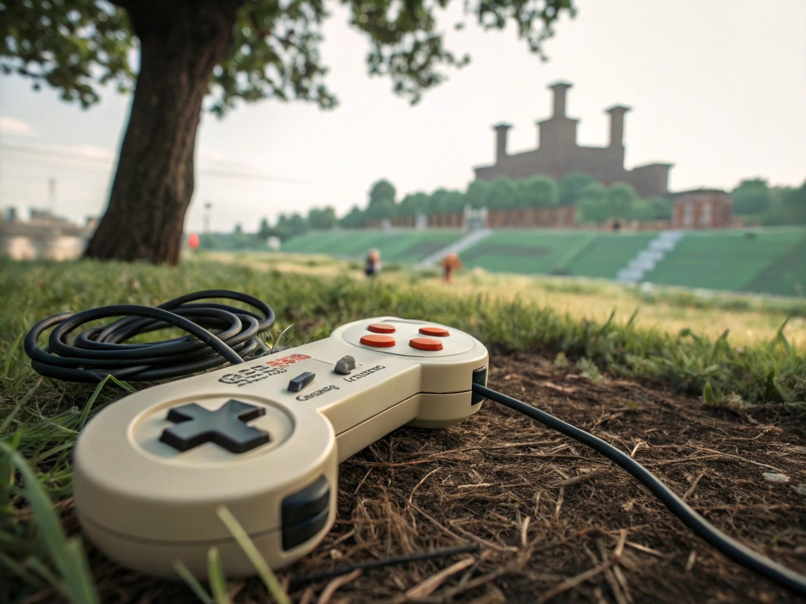 Pixelated Game Controller Landscape