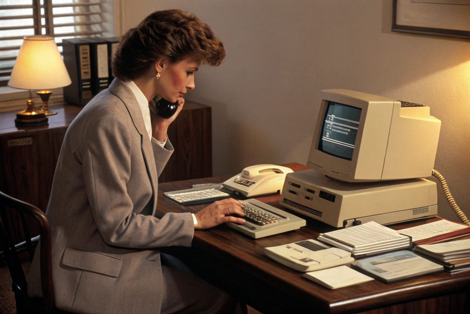 1980s Businesswoman Office