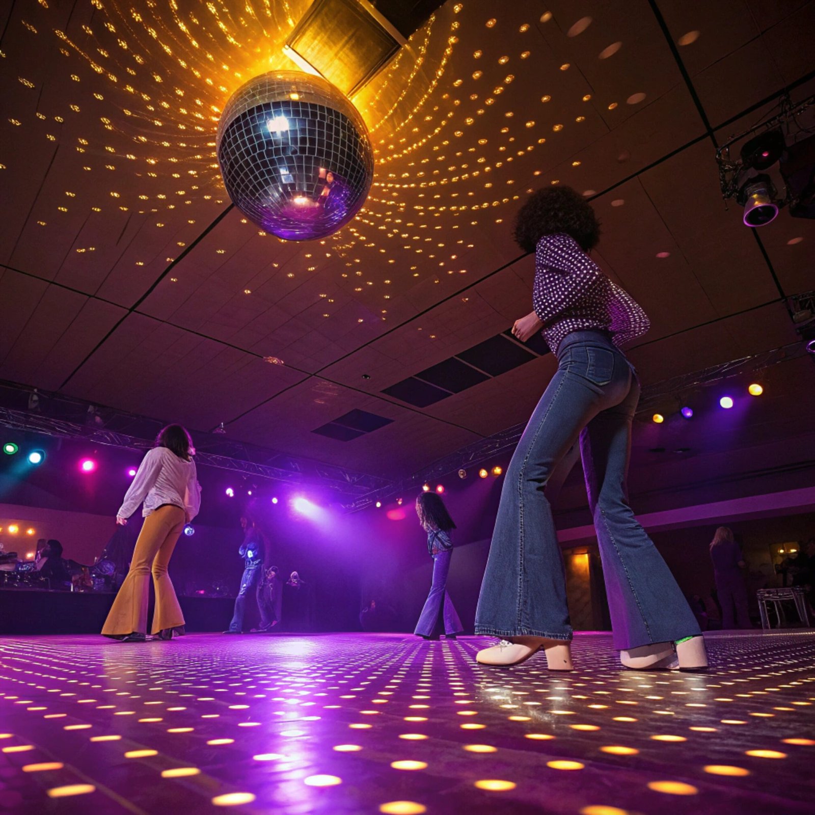 1970s Disco Dance Floor - Vibrant Square