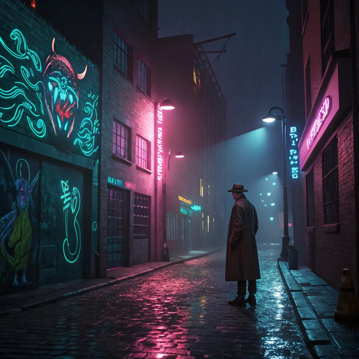 Neon Alley Graffiti