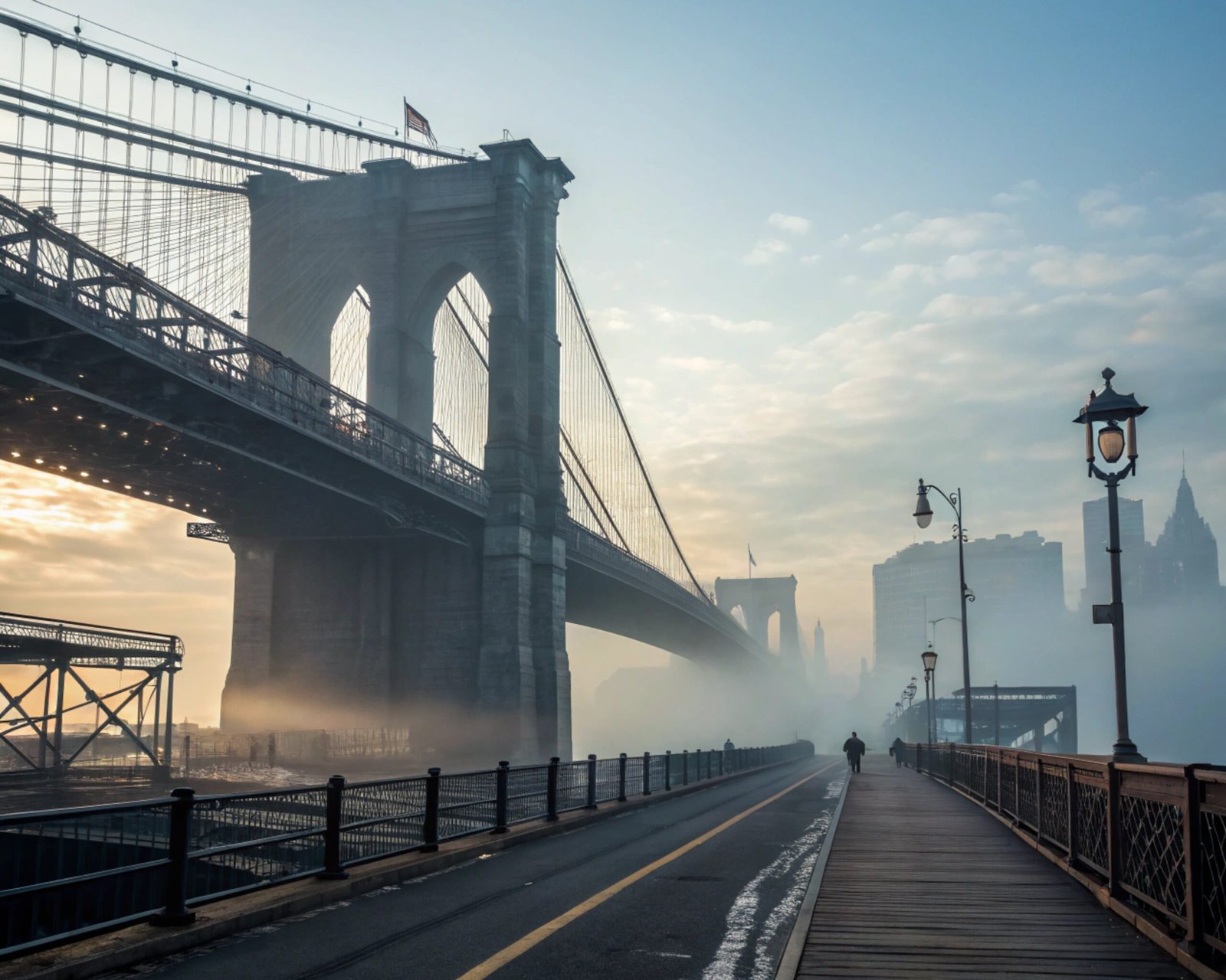 Misty Brooklyn Bridge
