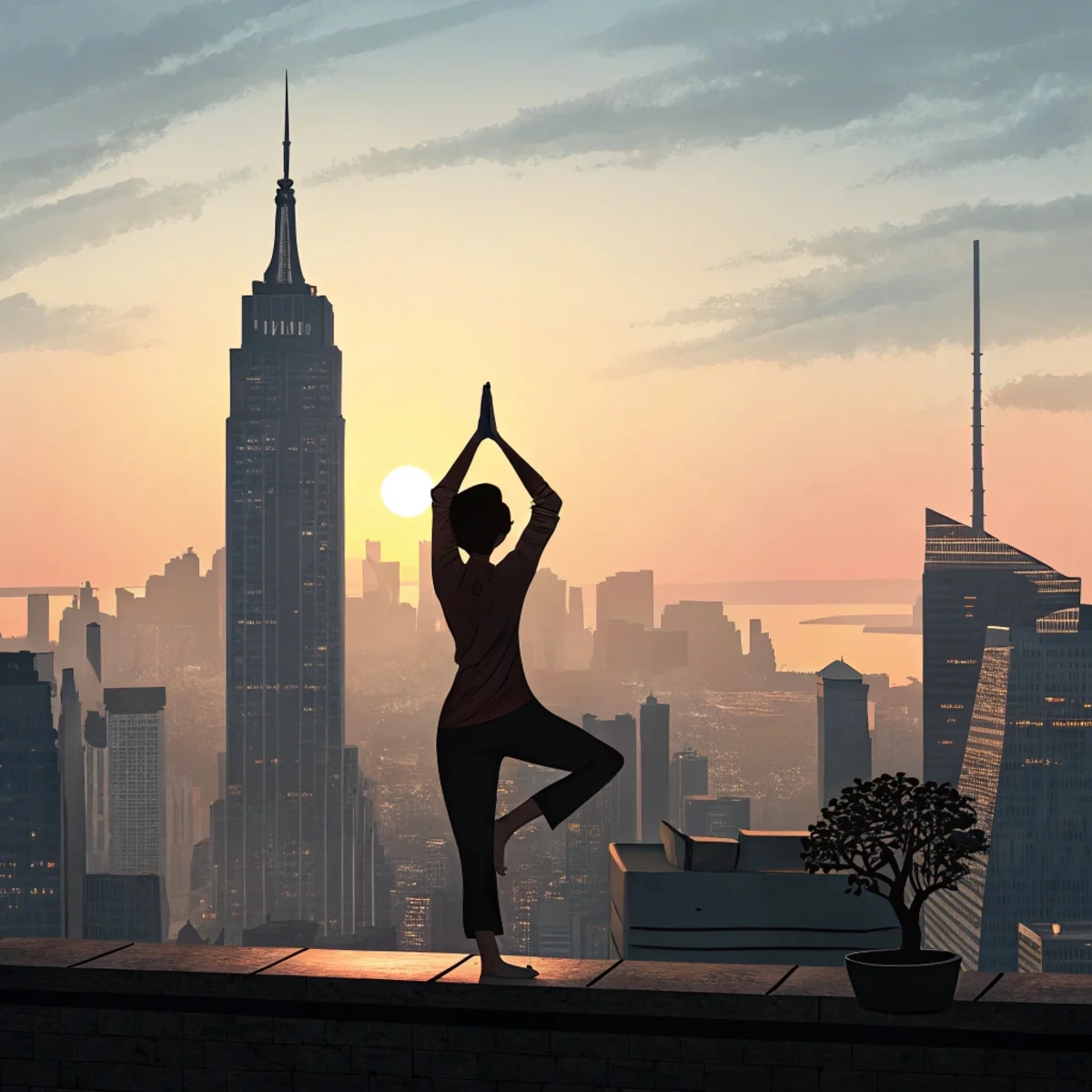Rooftop Yoga Serenity