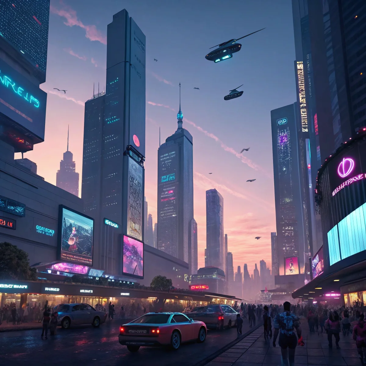 Futuristic Cityscape Dusk