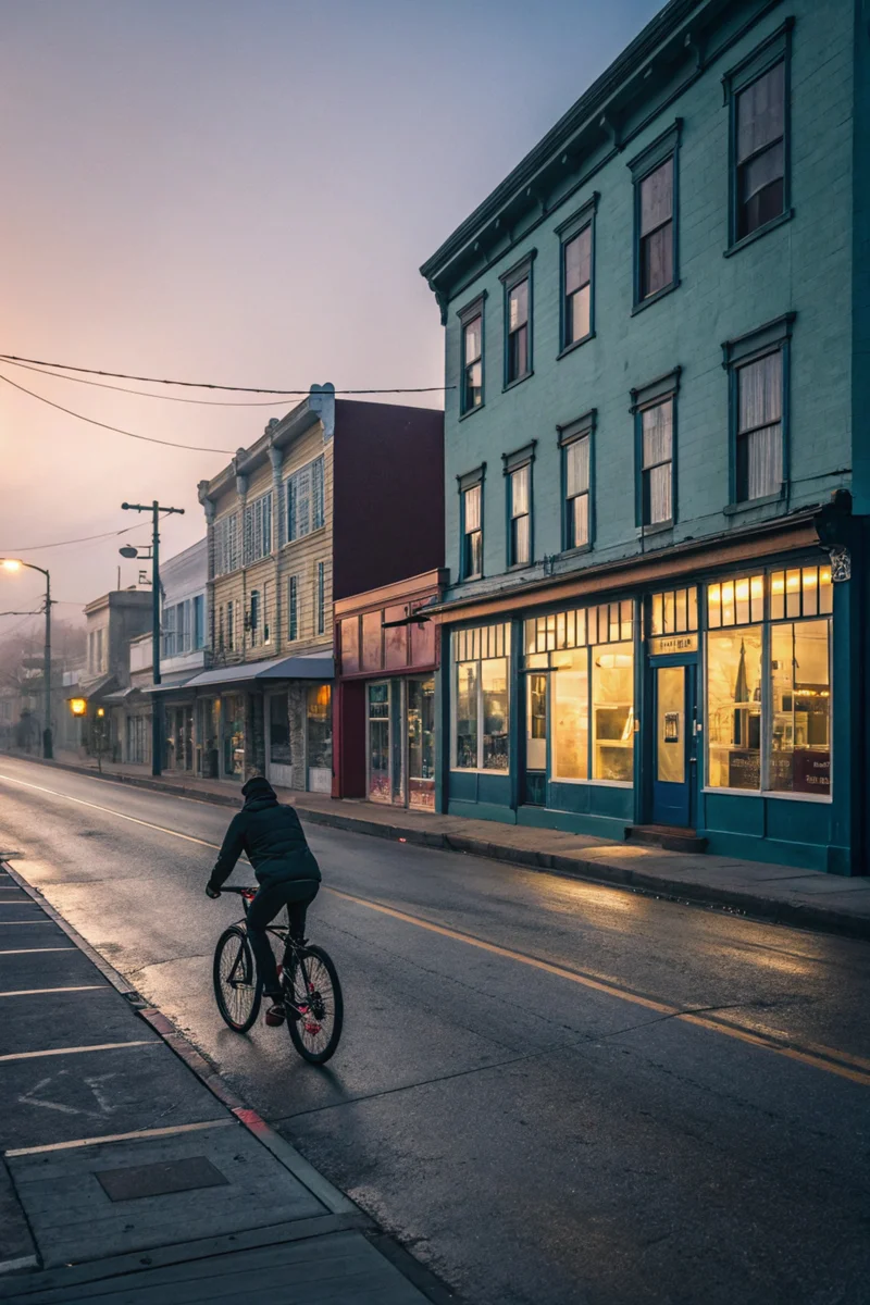 Dawn Cyclist Street