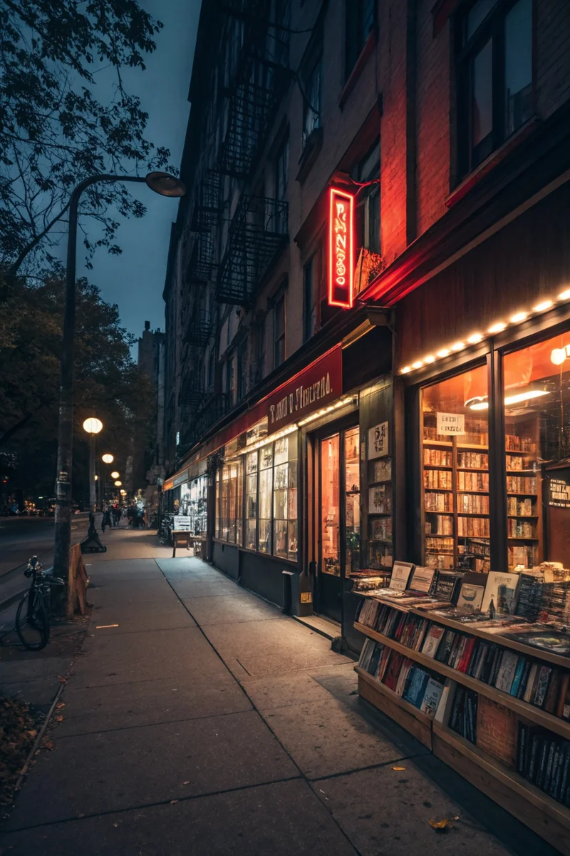 Night Bookstore Glow