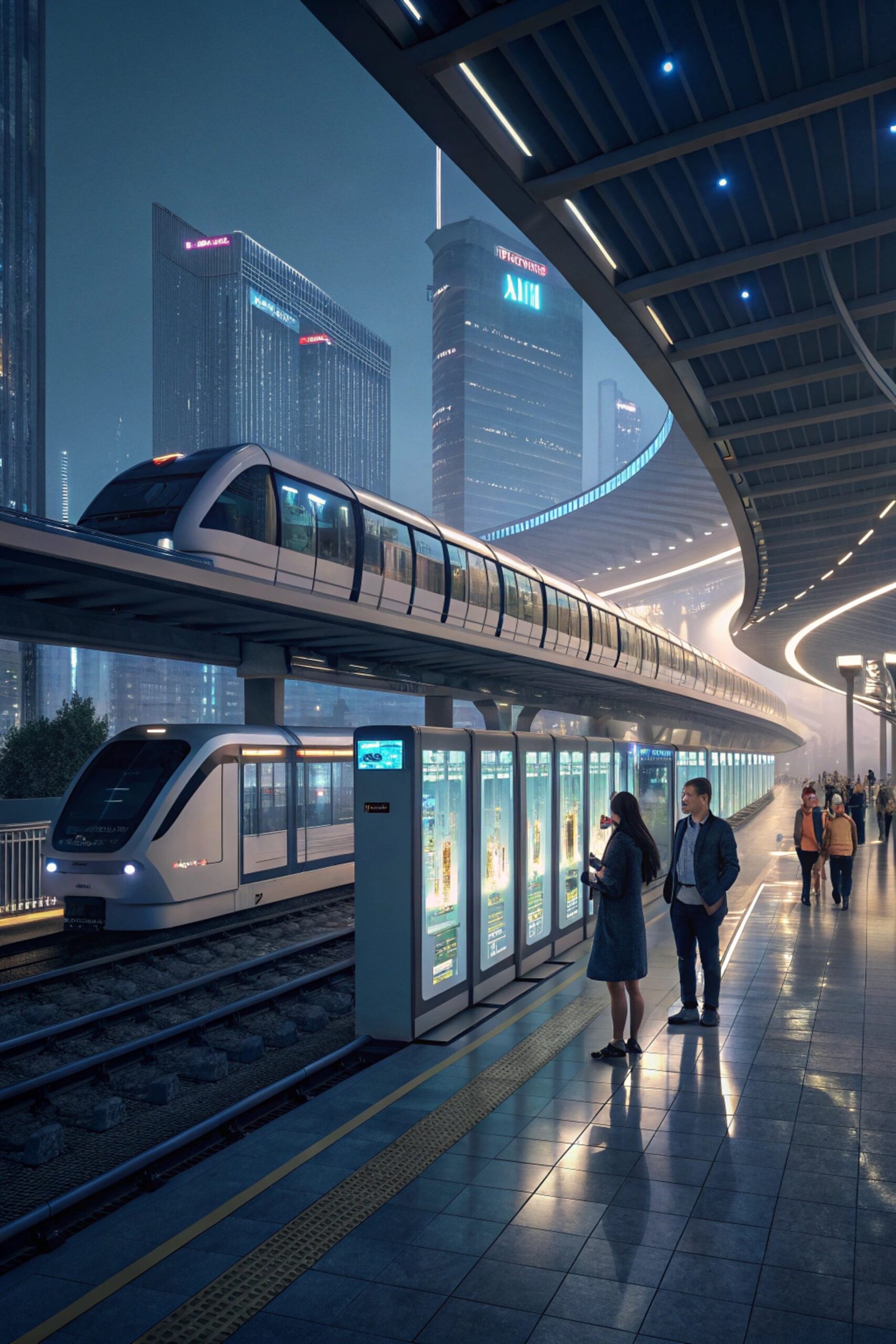 Futuristic Monorail Hub