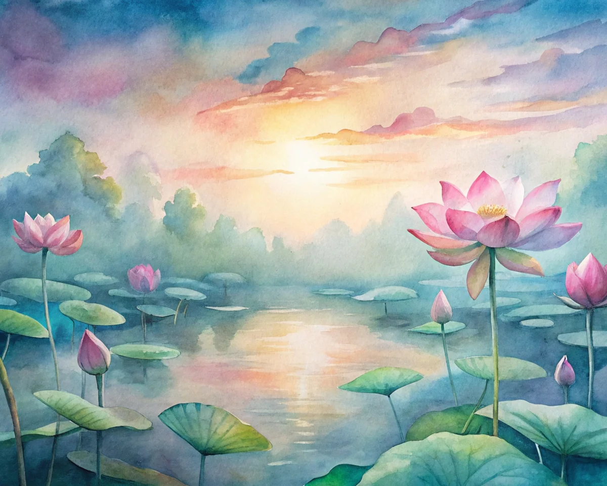 Lotus Pond at Sunrise