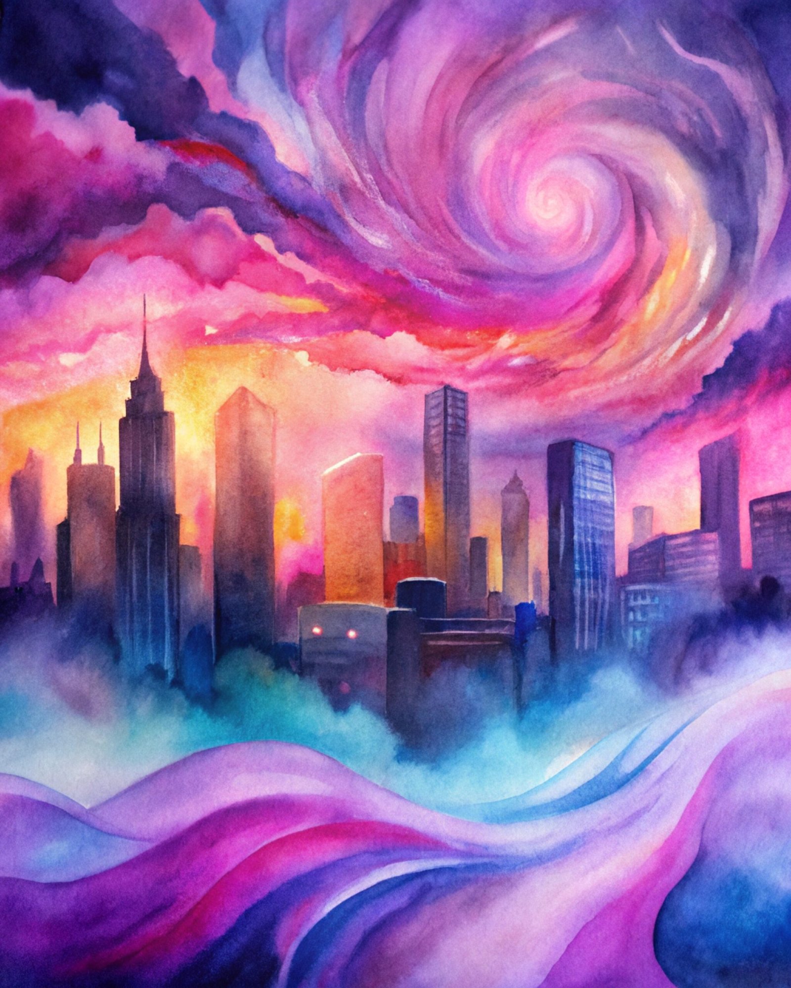 Abstract City at Dusk