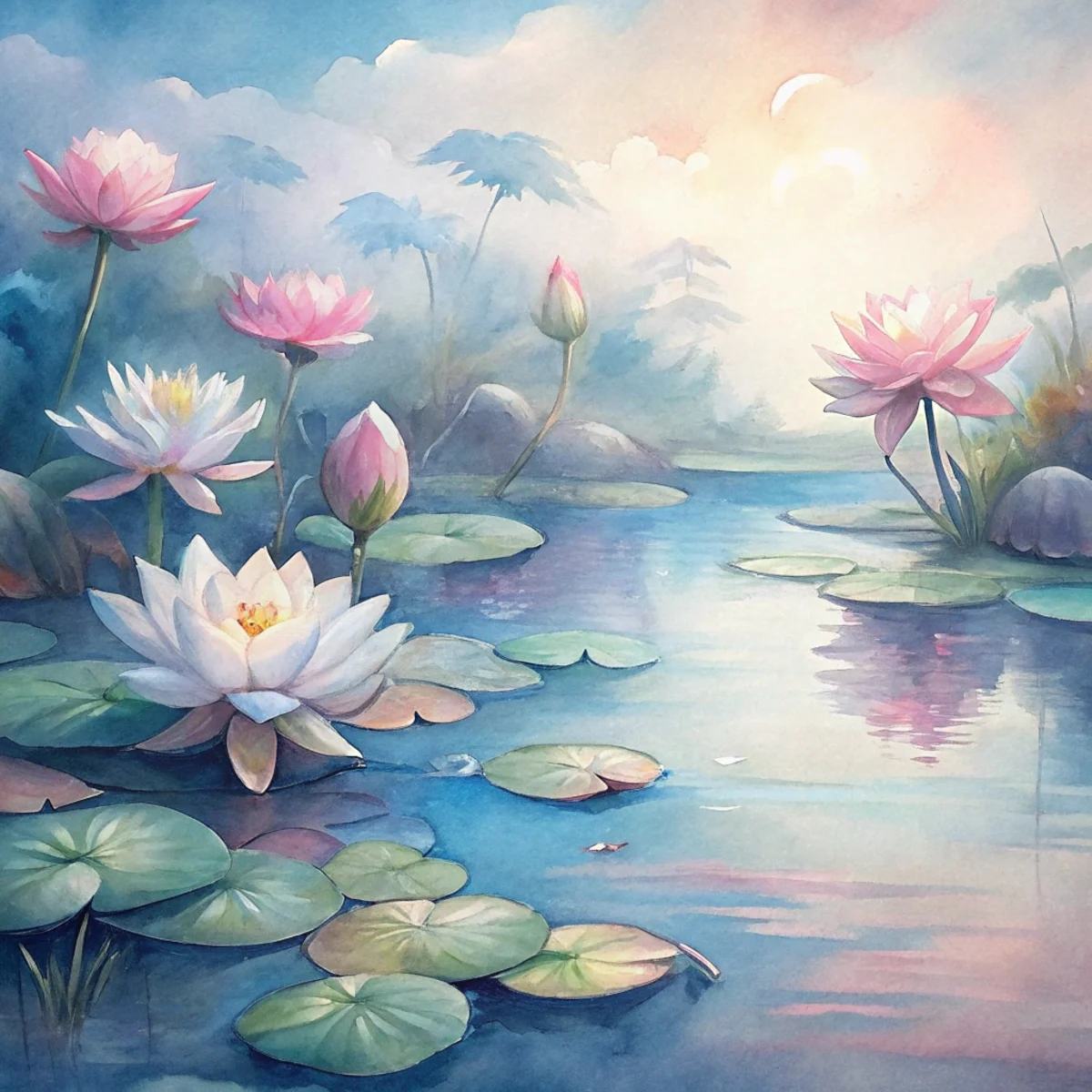 Serene Lotus Pond