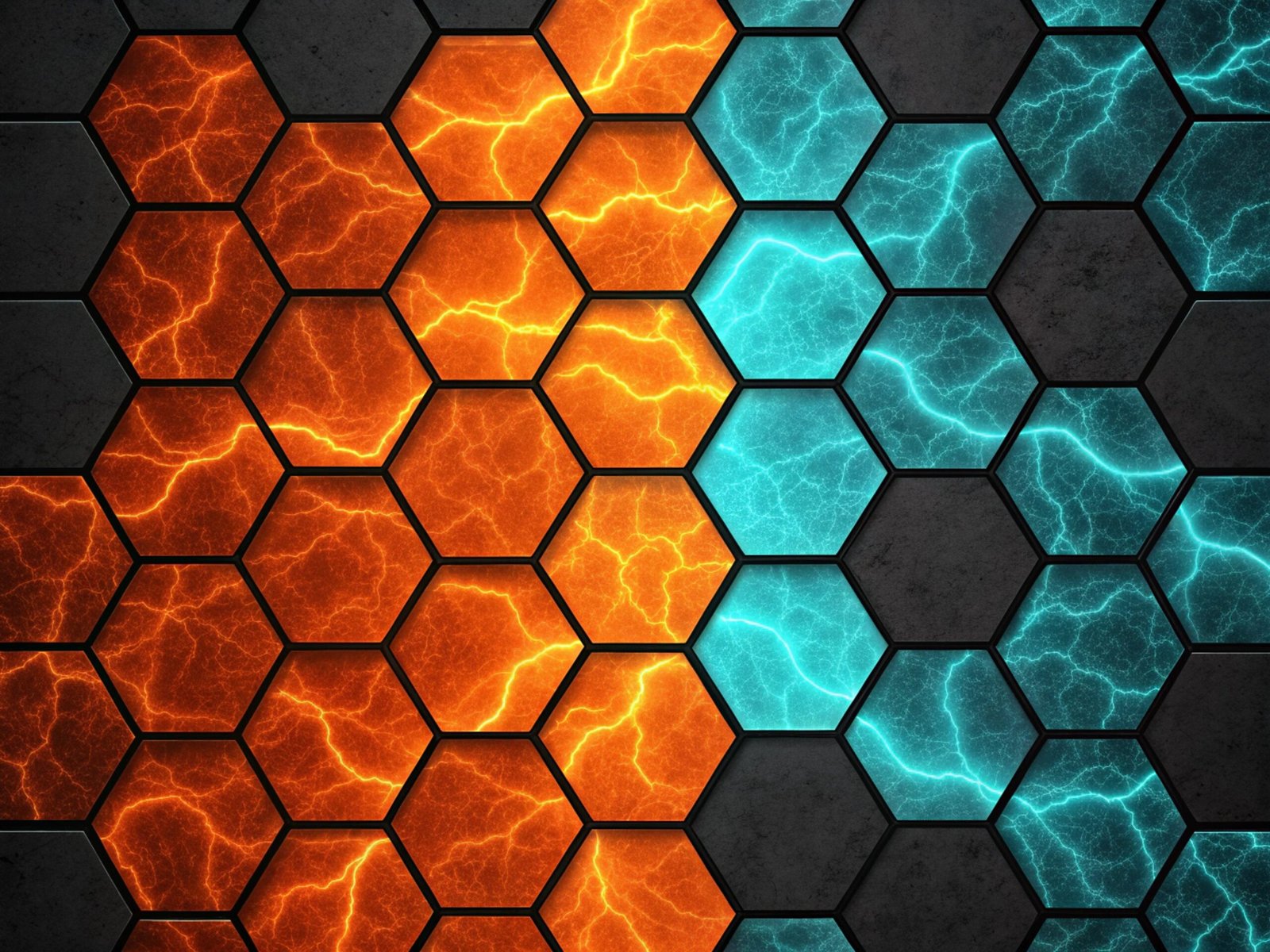 Fiery Hexagon Mosaic