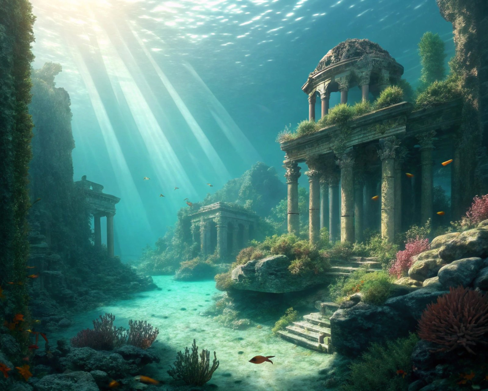 Sunken City with Coral Reef