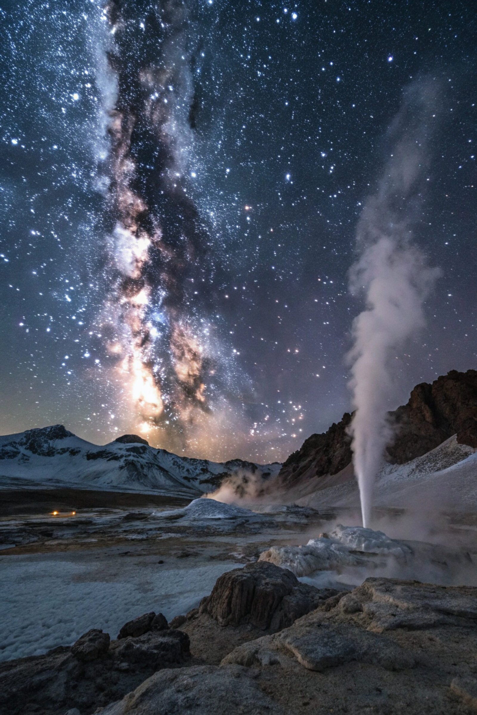 Comet Surface with Milky Way