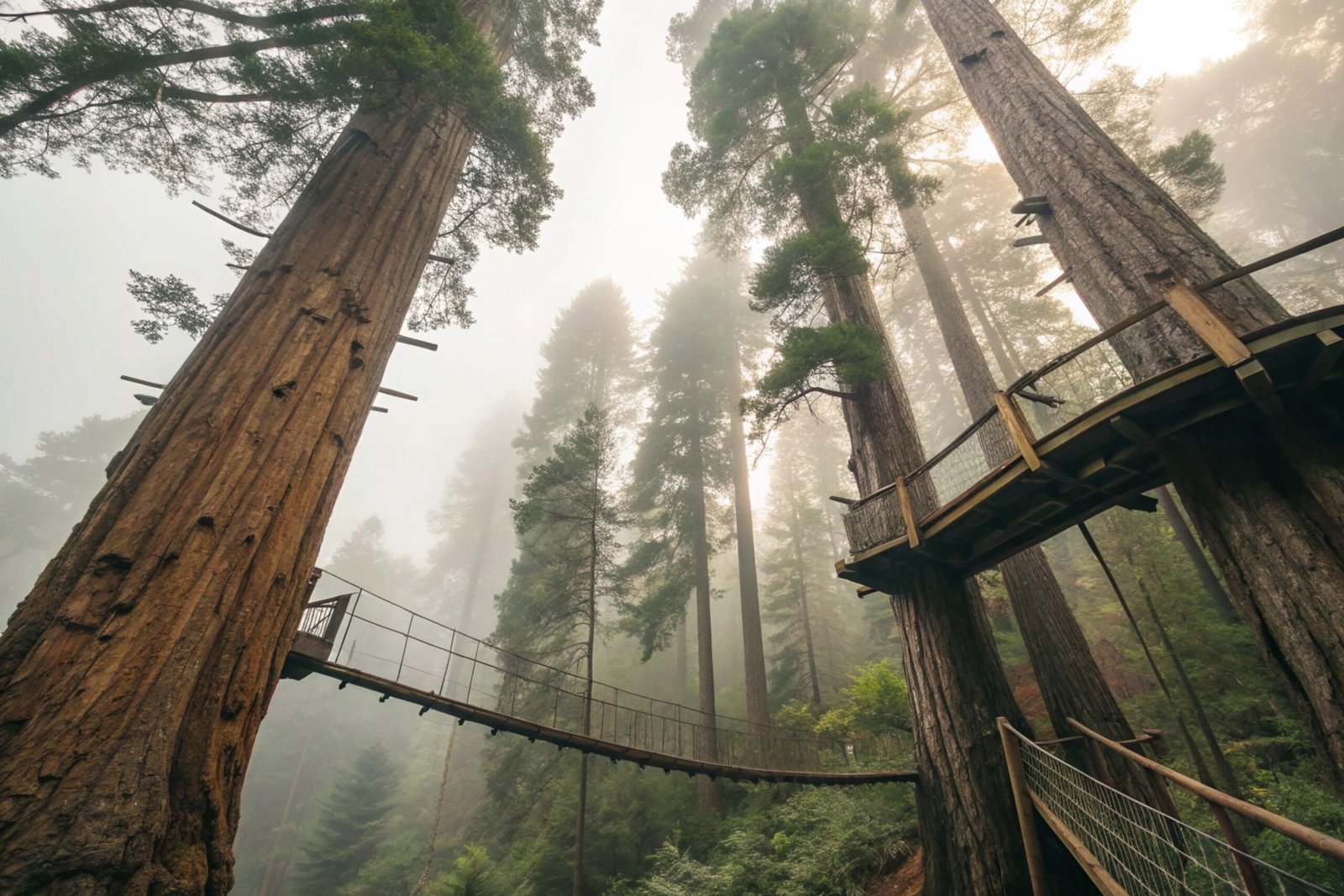 Redwood Forest with Rope Bridges