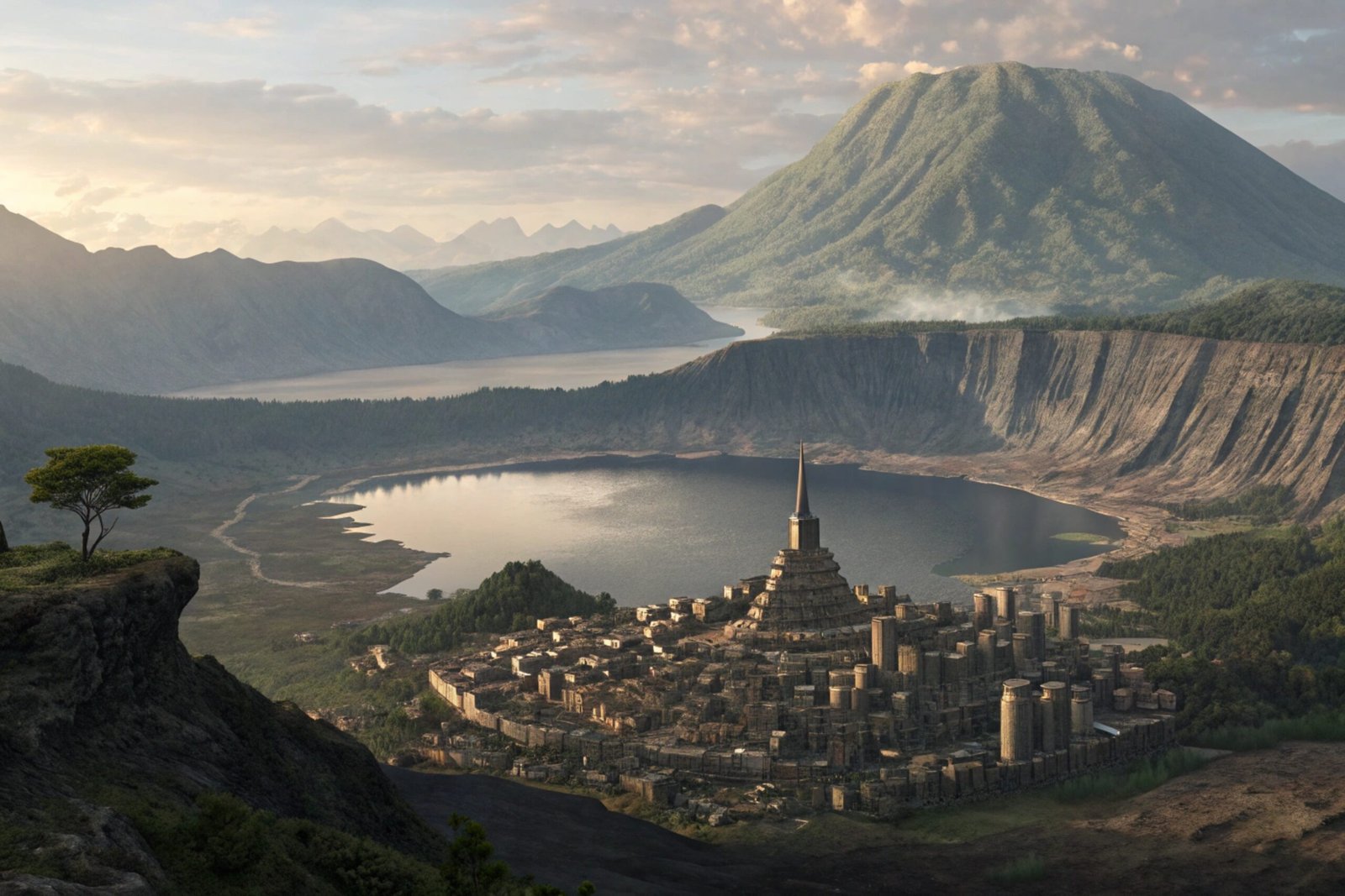 City in Volcanic Caldera