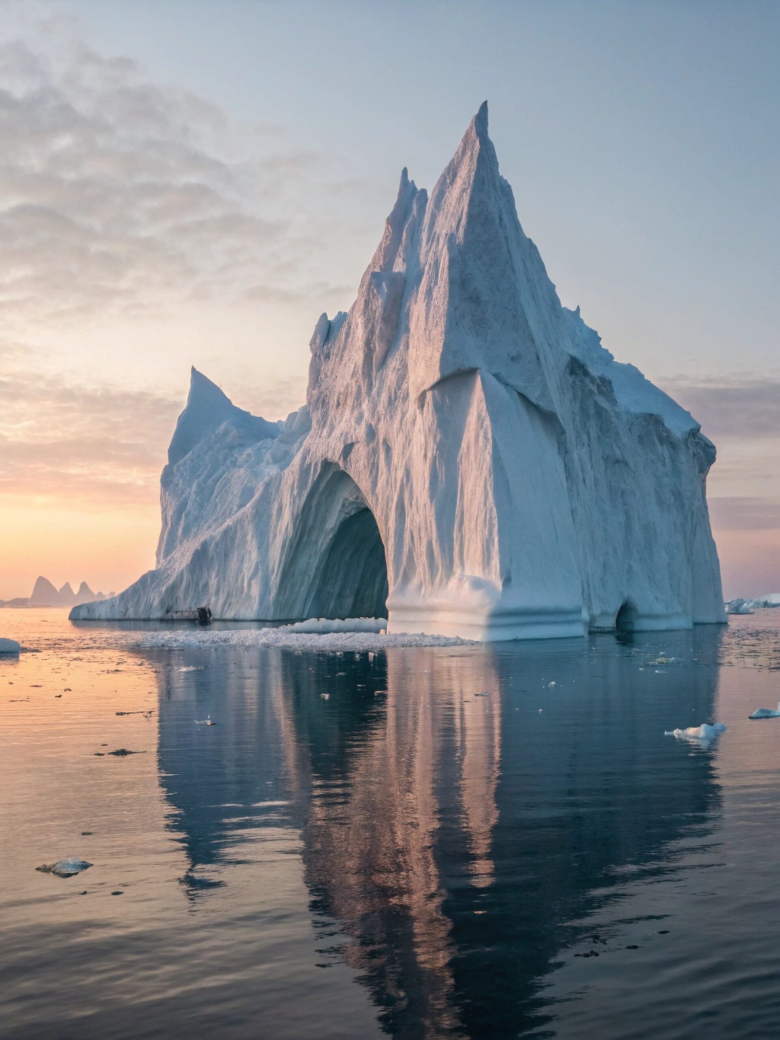 Iceberg Cathedral in Arctic Sea