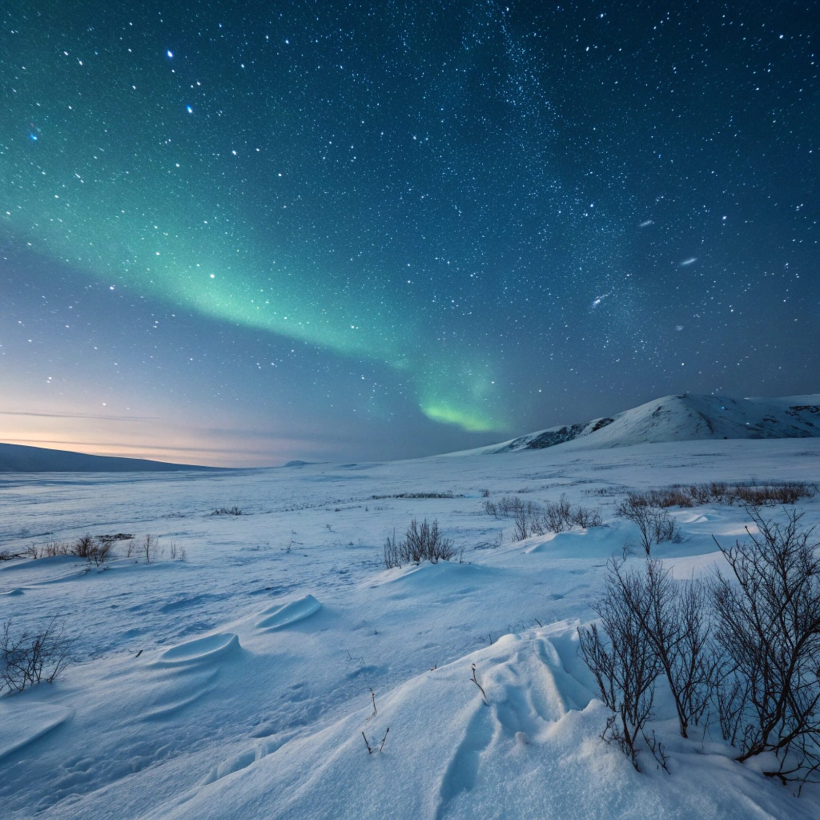 Arctic Plains with Northern Lights