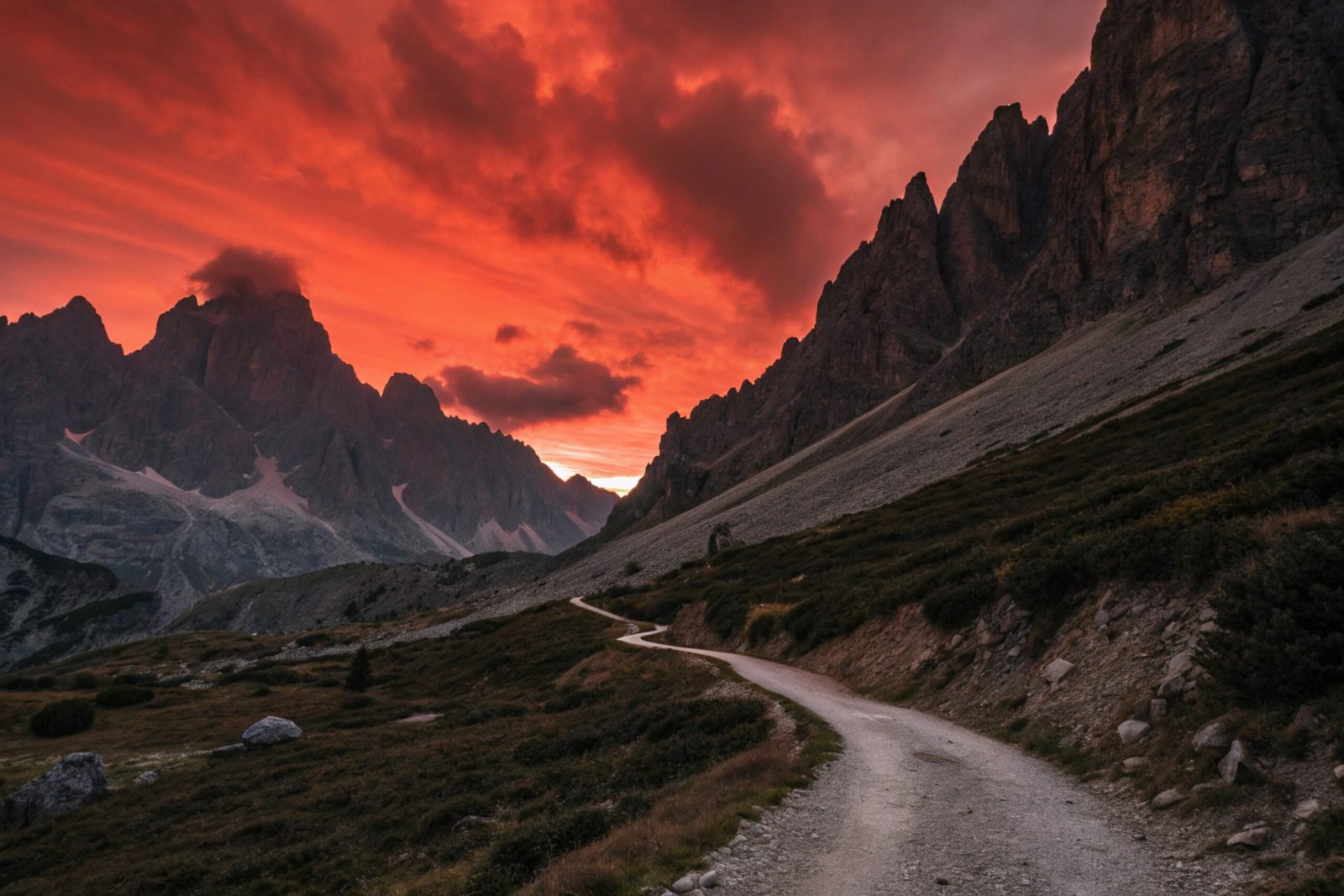 Mountain Pass at Dusk