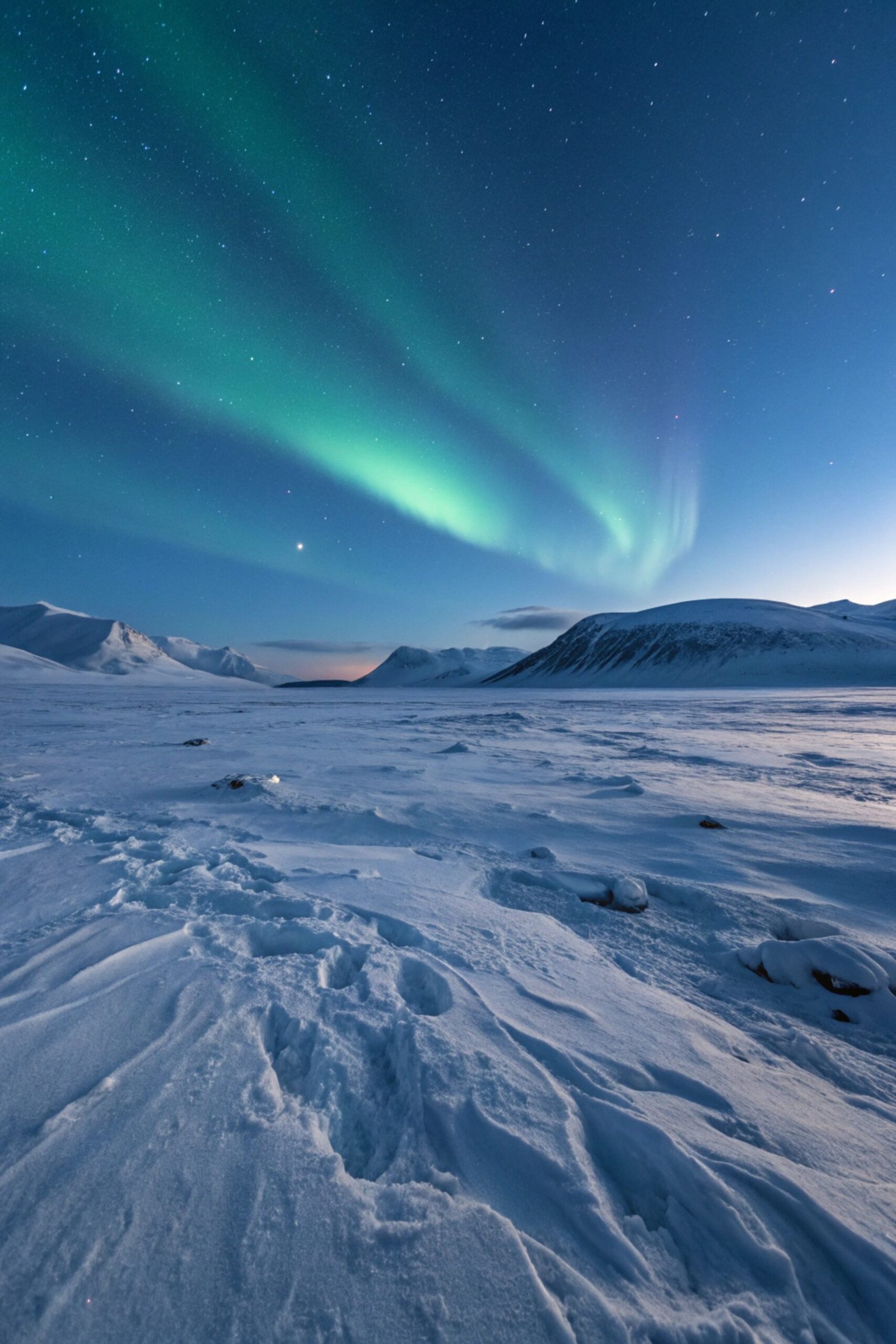 Arctic Plains with Aurora Borealis