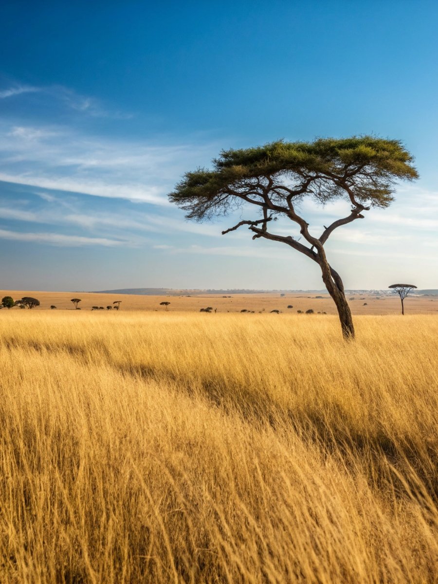 Savanna with Acacia at Midday