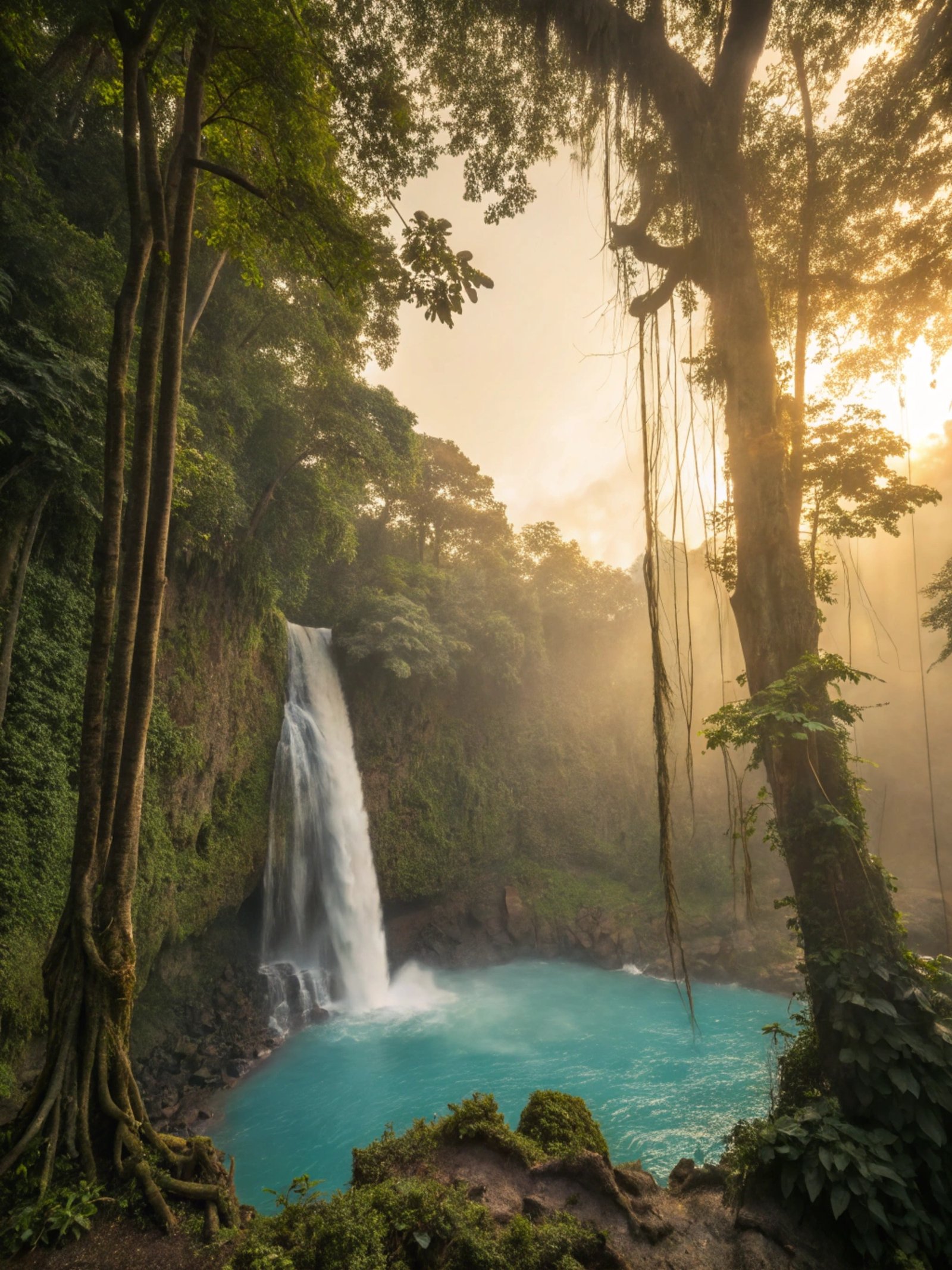 Rainforest Waterfall Dawn