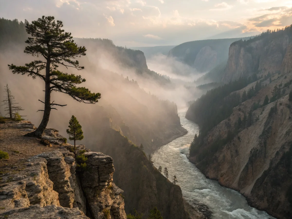Misty Gorge Dawn