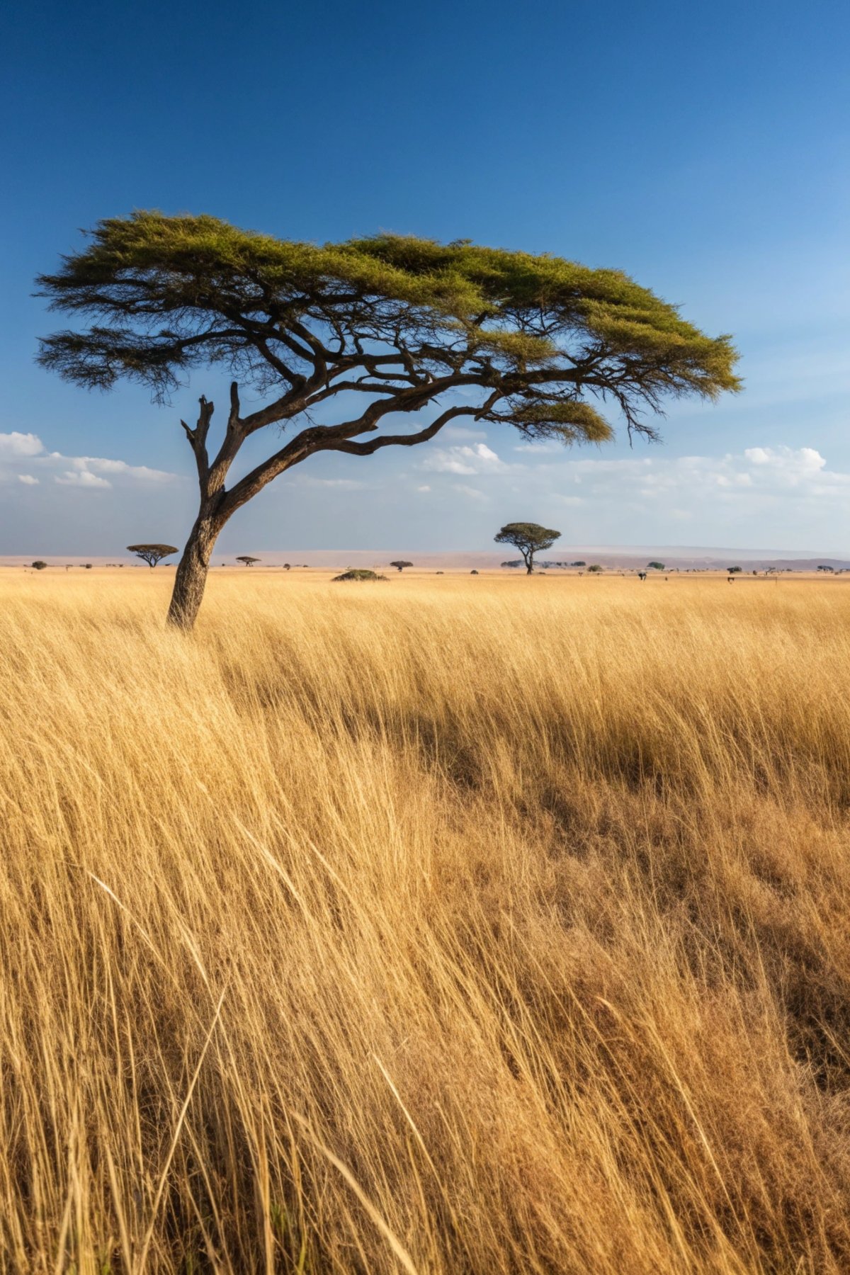 Vibrant Savanna with Acacia Tree