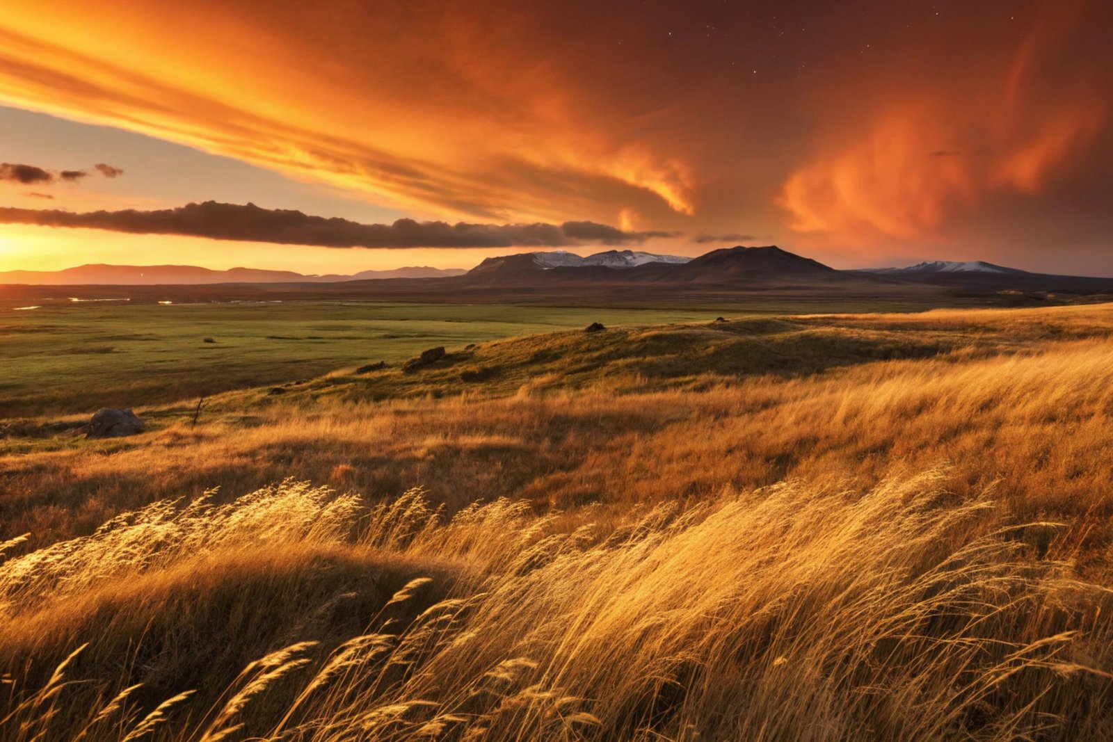 Tundra with Northern Lights