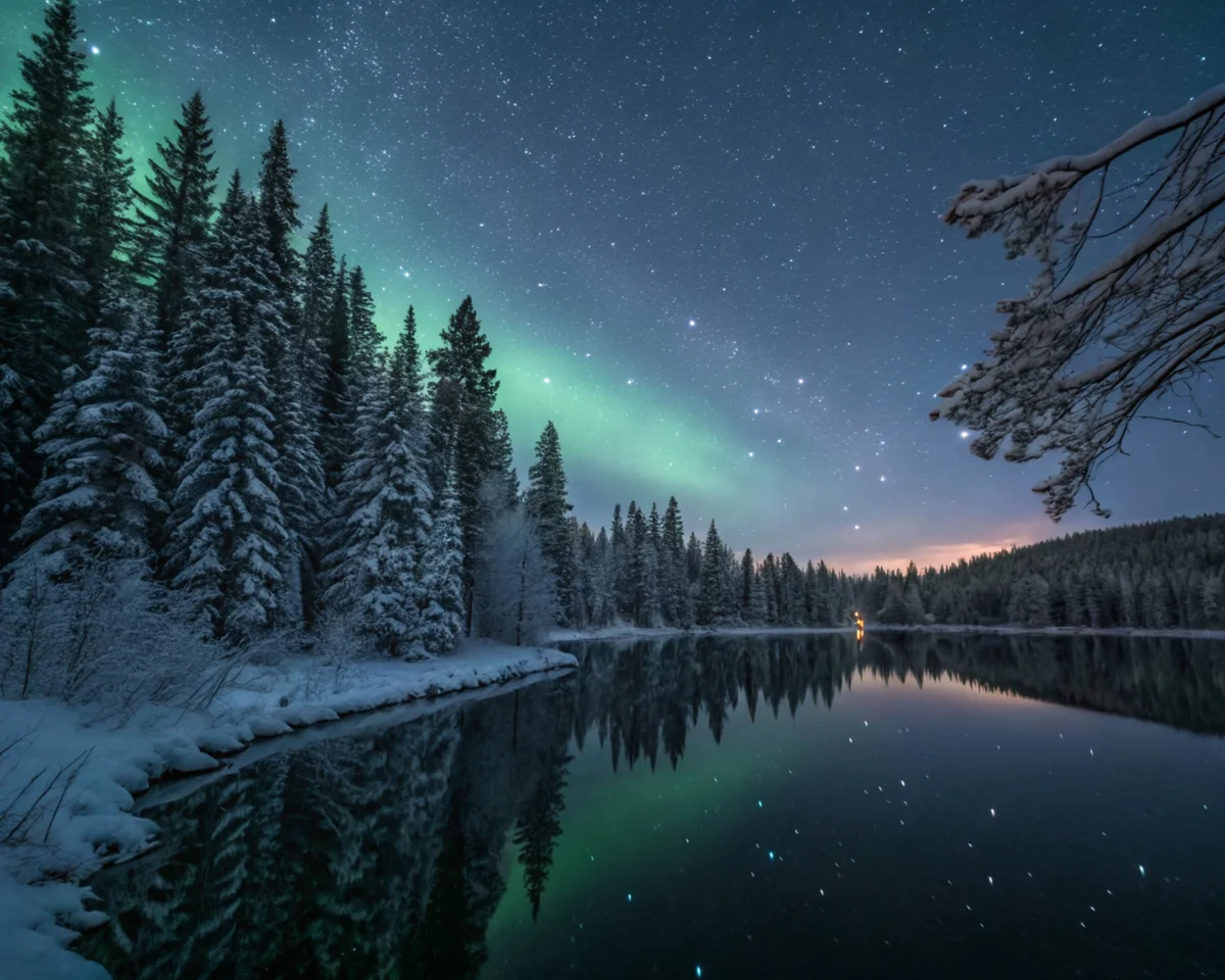 Starry Lake Aurora