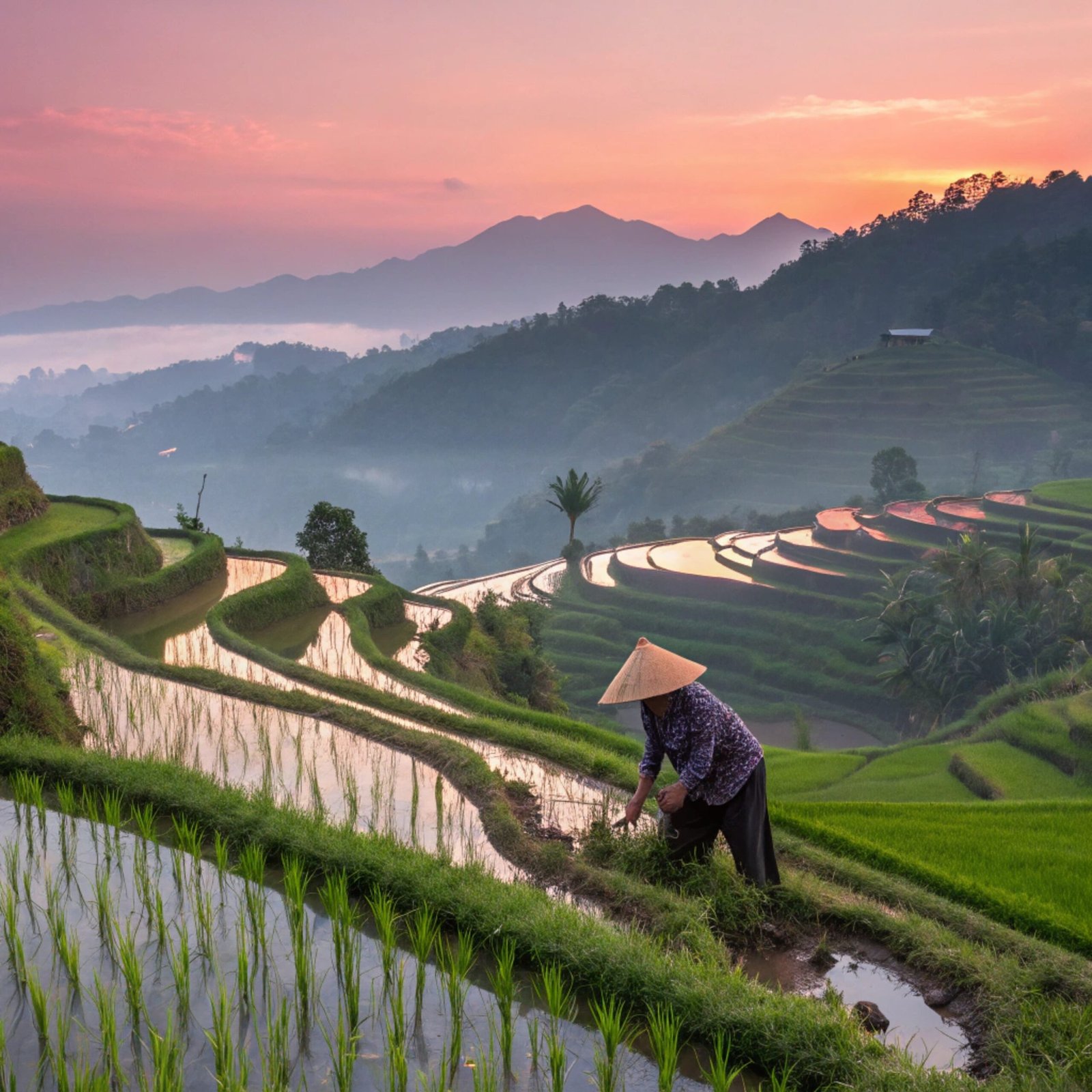 Rice Paddy at Sunrise